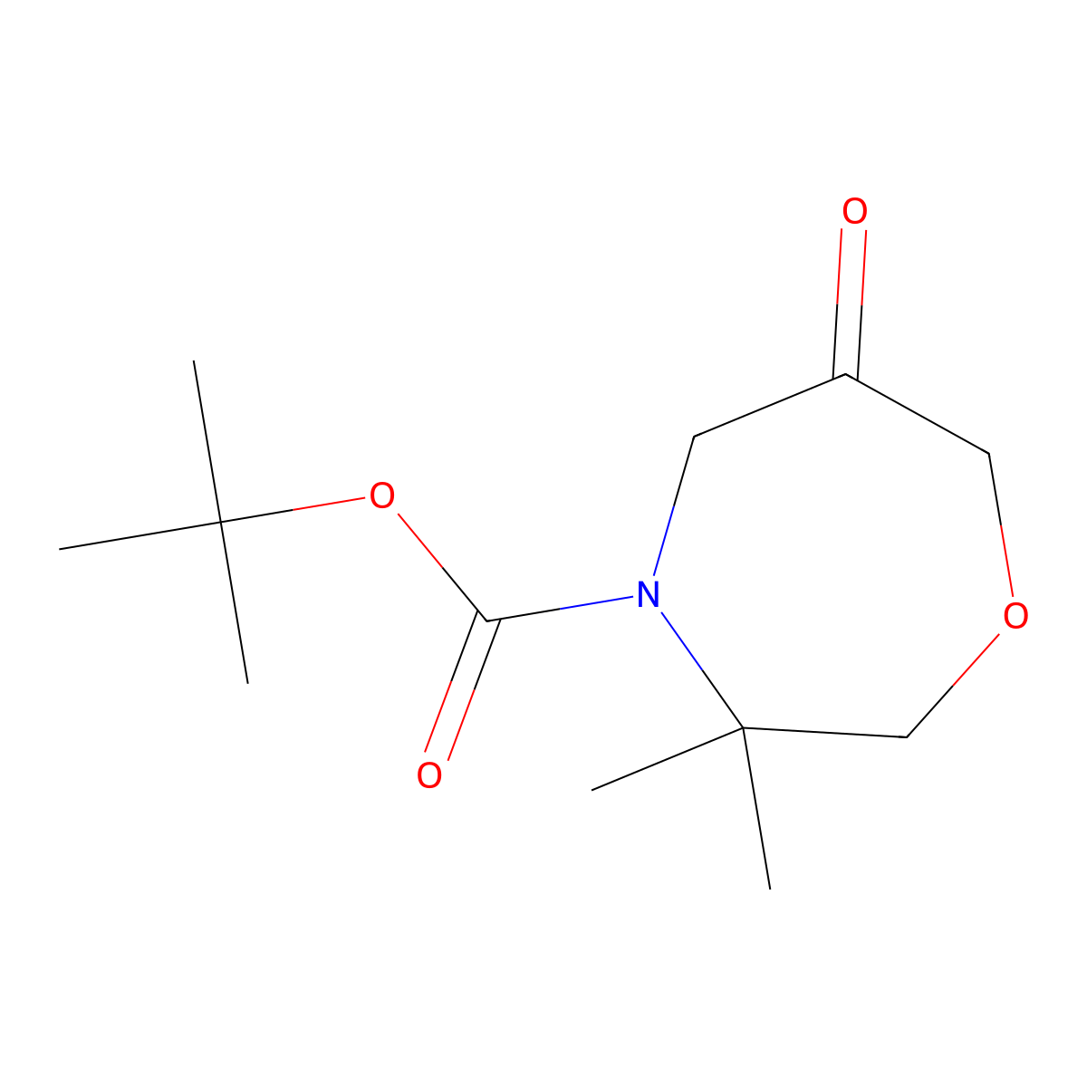 Tert-butyl 3,3-dimethyl-6-oxo-1,4-oxazepane-4-carboxylate molecular structure, CAS 1801455-66-2