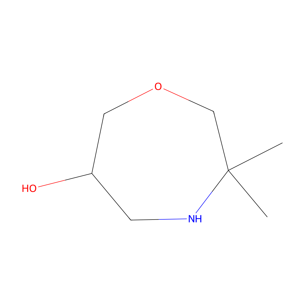 3,3-Dimethyl-1,4-oxazepan-6-ol molecular structure, CAS 1801455-68-4