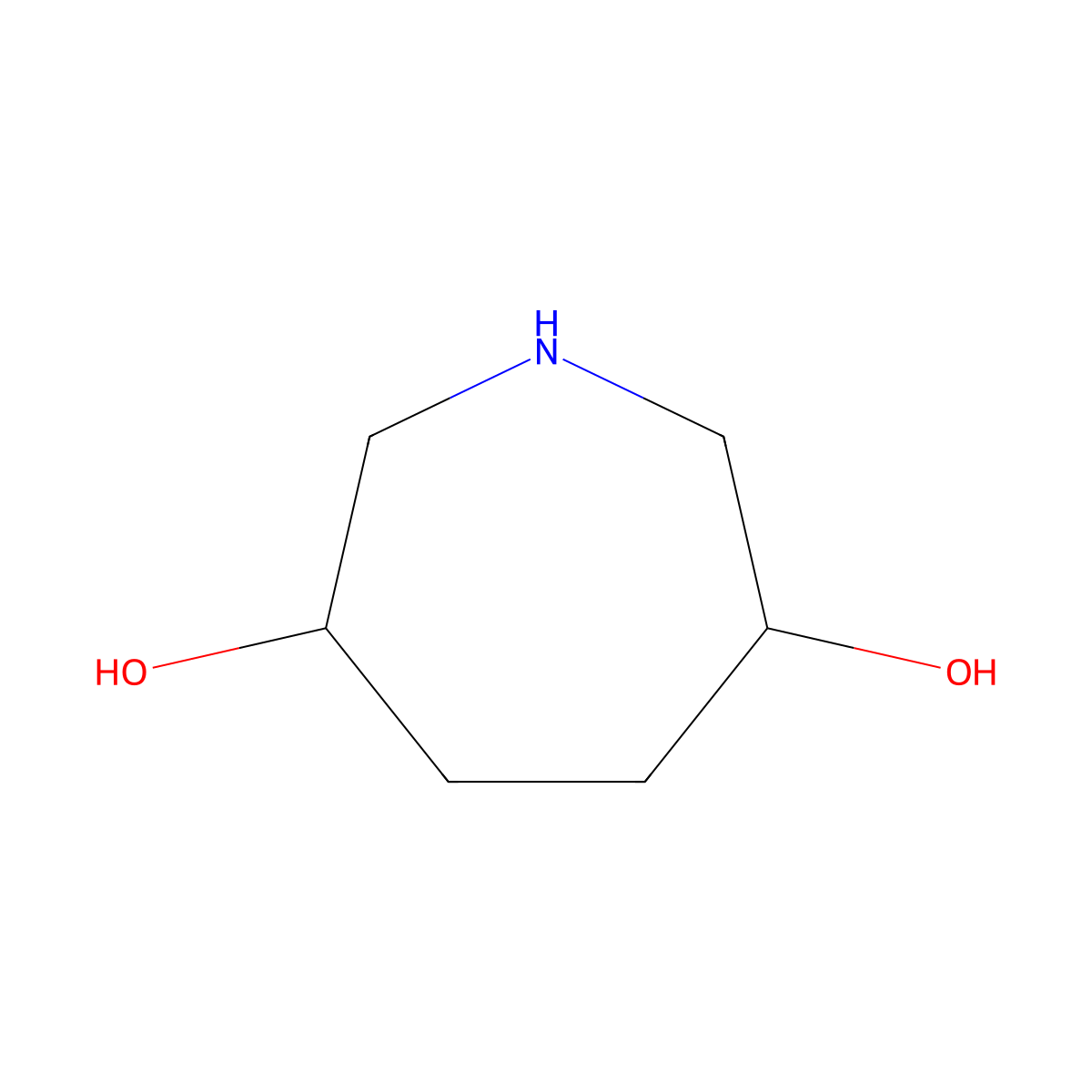 Rel-(3R,6R)-azepane-3,6-diol molecular structure, CAS 1801455-73-1