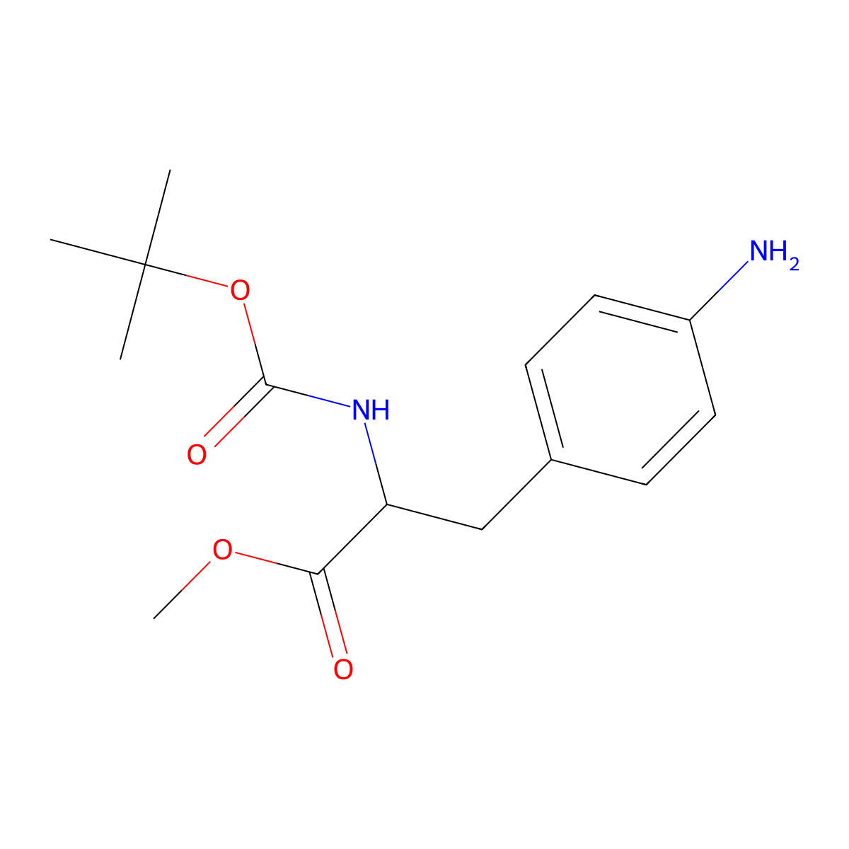 Methyl 3-(4-aminophenyl)-2-((tert-butoxycarbonyl)amino)propanoate molecular structure, CAS 180146-30-9