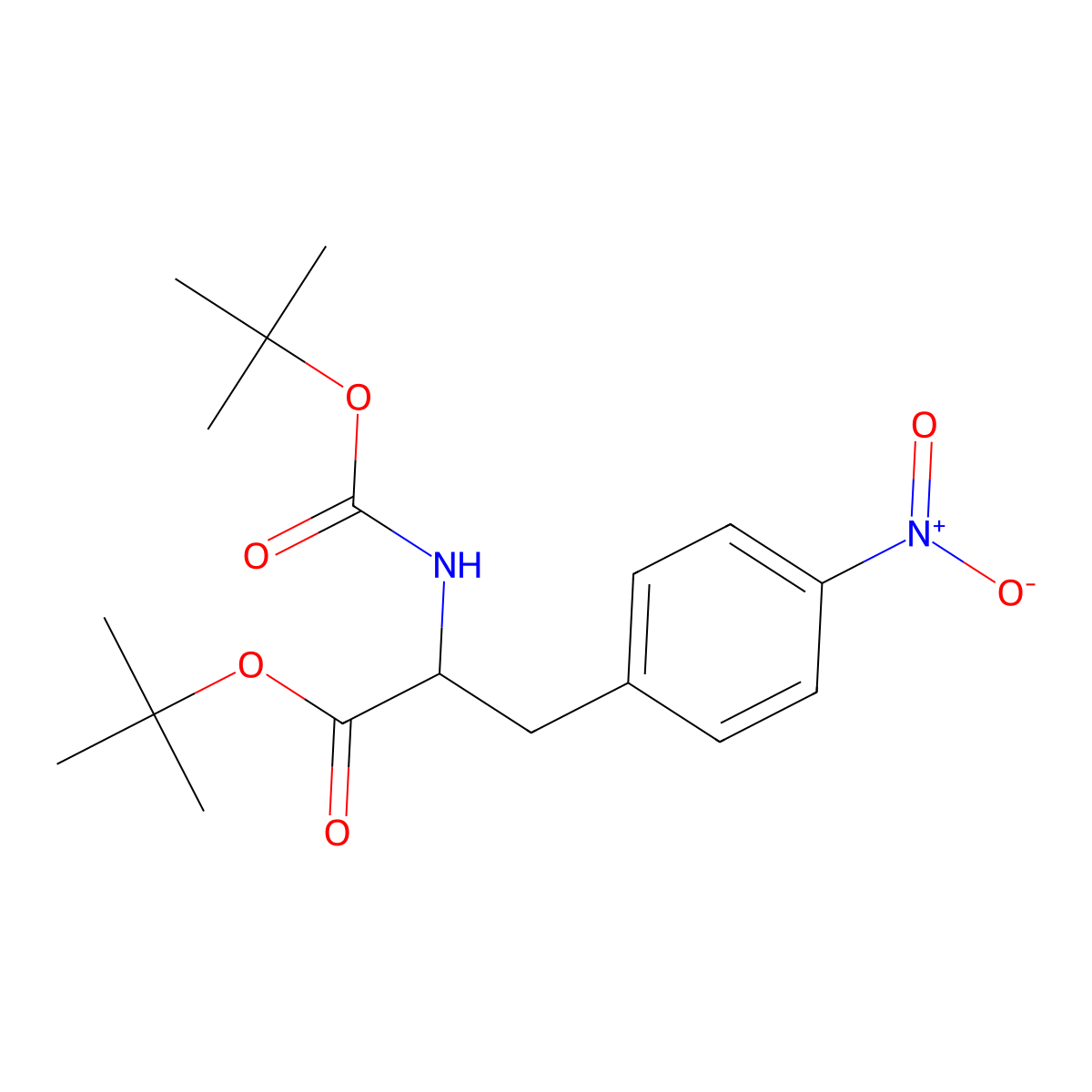 Phenylalanine, N-t-butyloxycarbonyl-4-nitro-, t-butyl ester molecular structure, CAS 180146-36-5