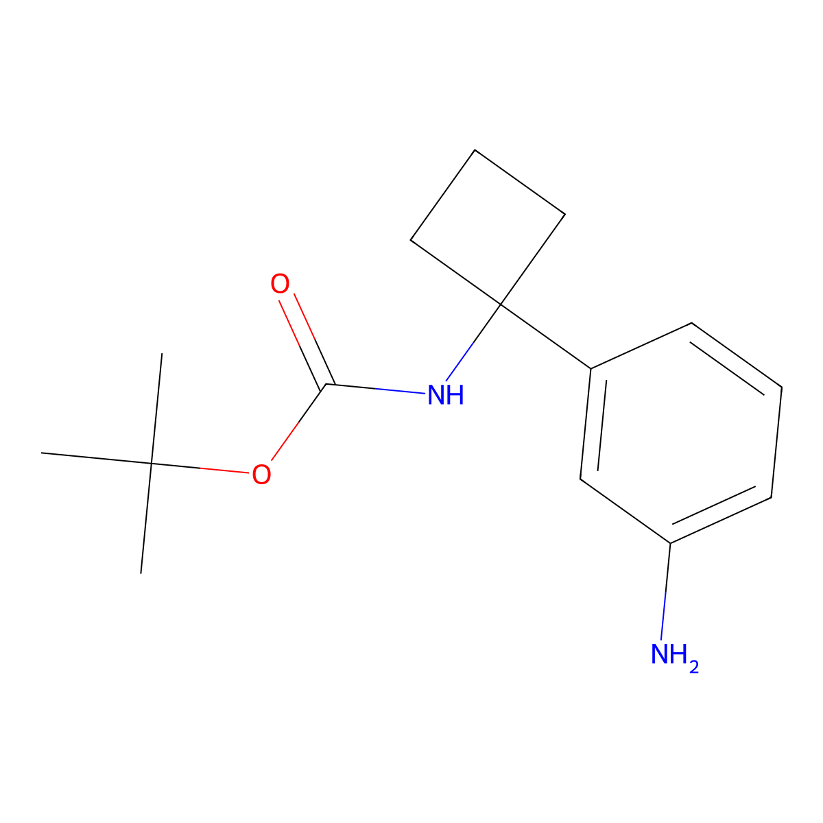 tert-Butyl (1-(3-aminophenyl)cyclobutyl)carbamate molecular structure, CAS 180146-52-5