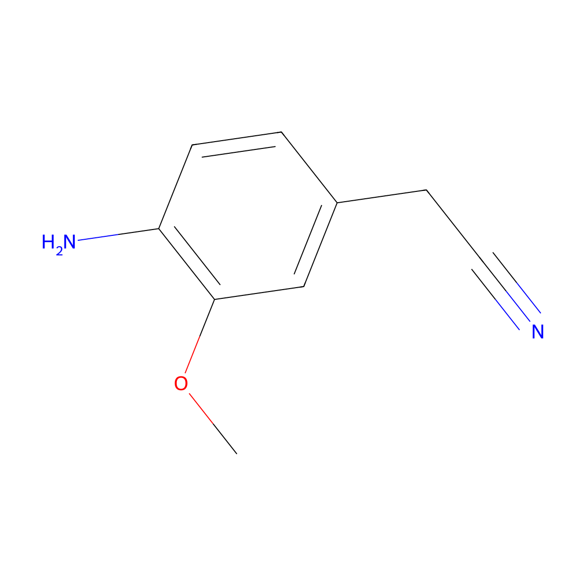 2-(4-Amino-3-methoxyphenyl)acetonitrile molecular structure, CAS 180149-05-7