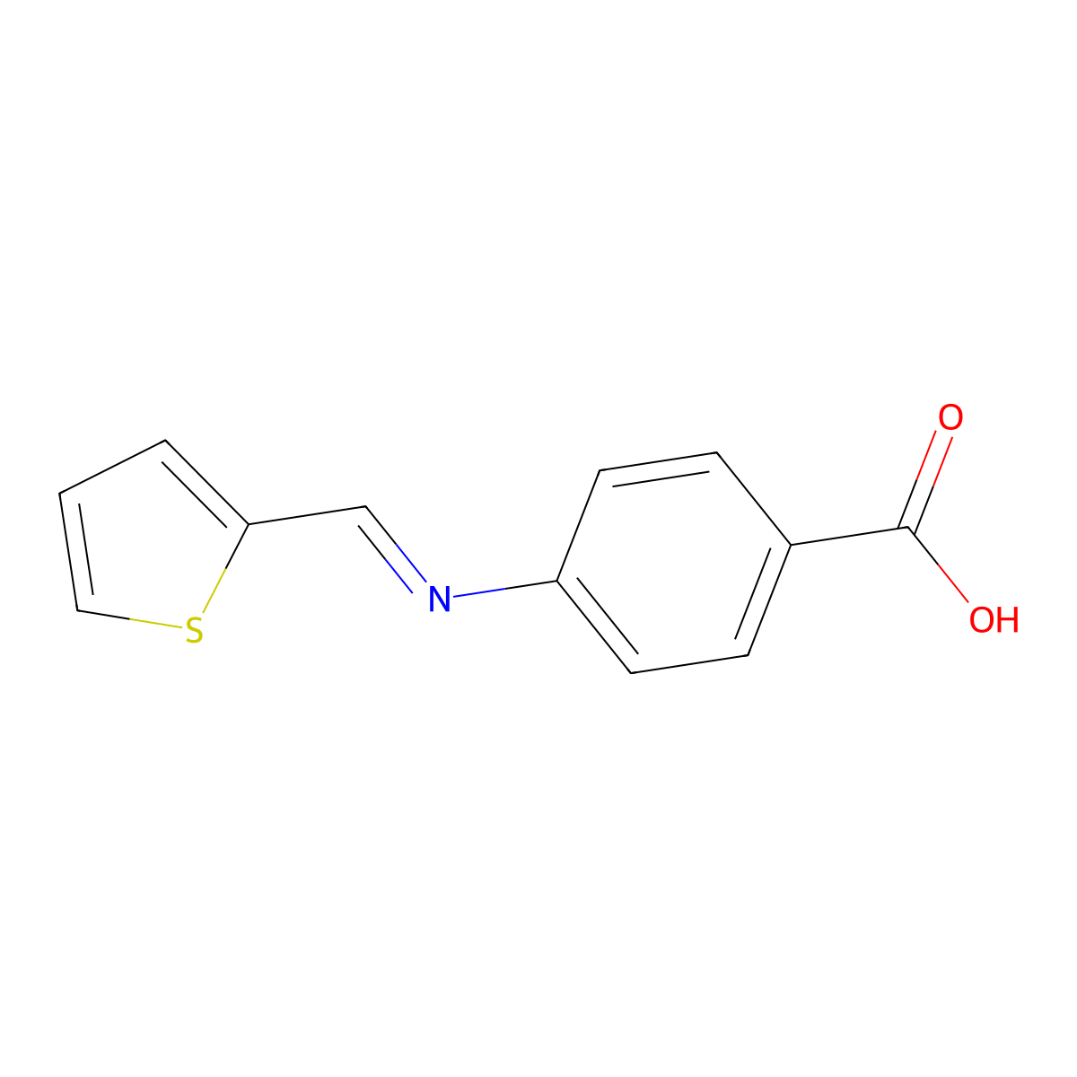 4-(2-Thienylmethyleneamino)benzoic acid molecular structure, CAS 18015-03-7