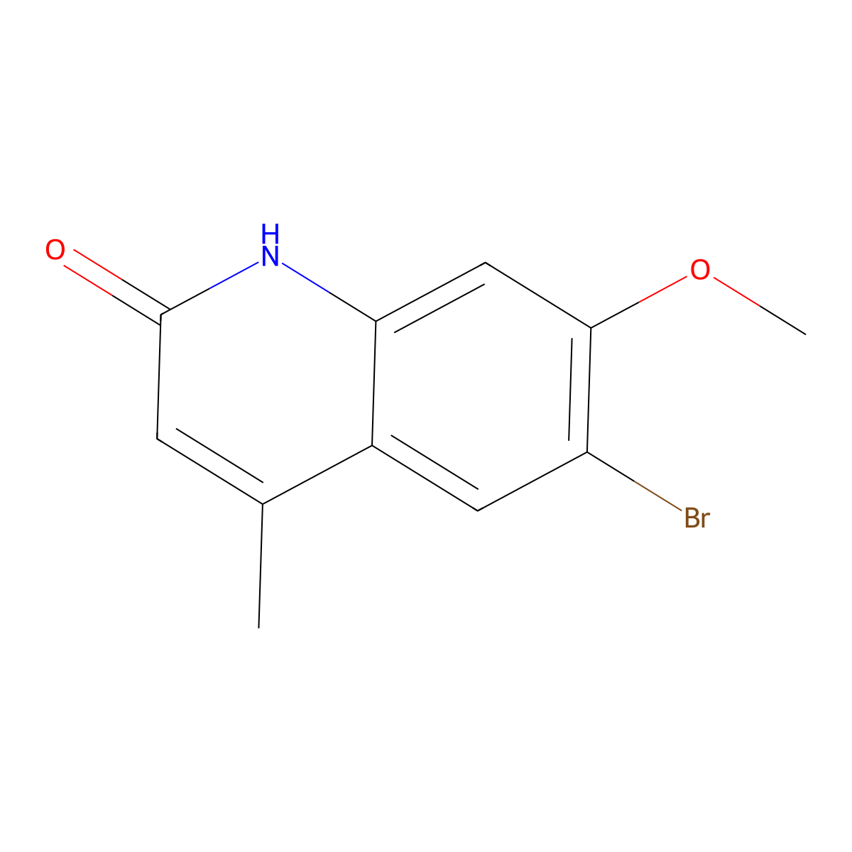 6-Bromo-7-methoxy-4-methylquinolin-2(1H)-one molecular structure, CAS 1801504-68-6