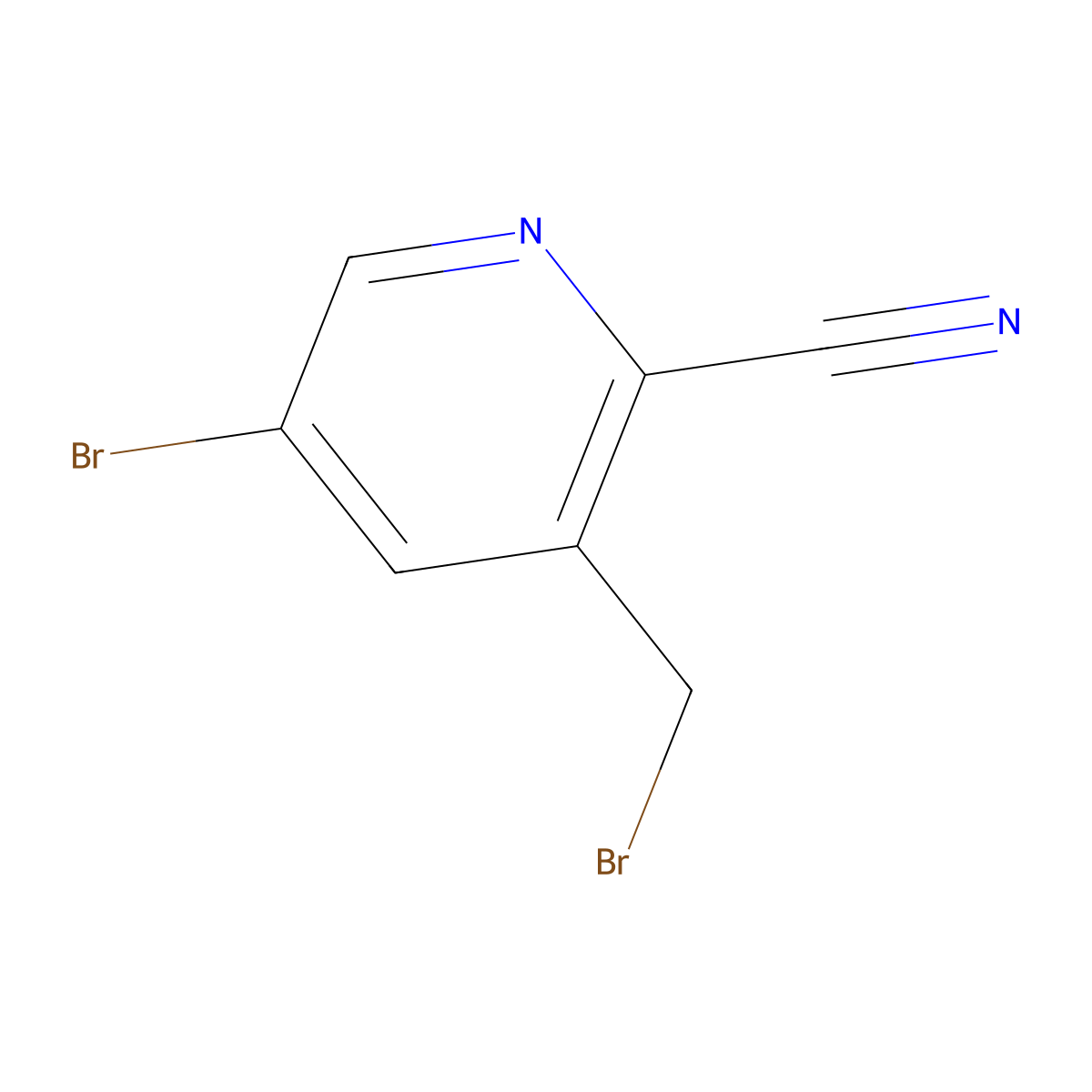 5-Bromo-3-(bromomethyl)pyridine-2-carbonitrile molecular structure, CAS 1801508-37-1