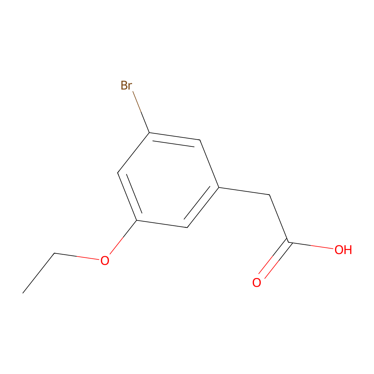 2-(3-Bromo-5-ethoxyphenyl)acetic acid molecular structure, CAS 1801514-44-2