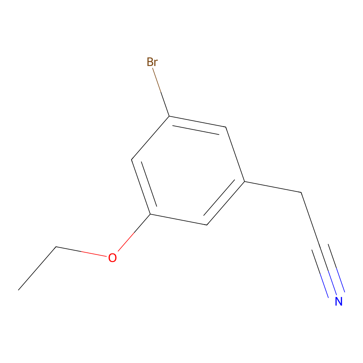2-(3-Bromo-5-ethoxyphenyl)acetonitrile molecular structure, CAS 1801514-45-3