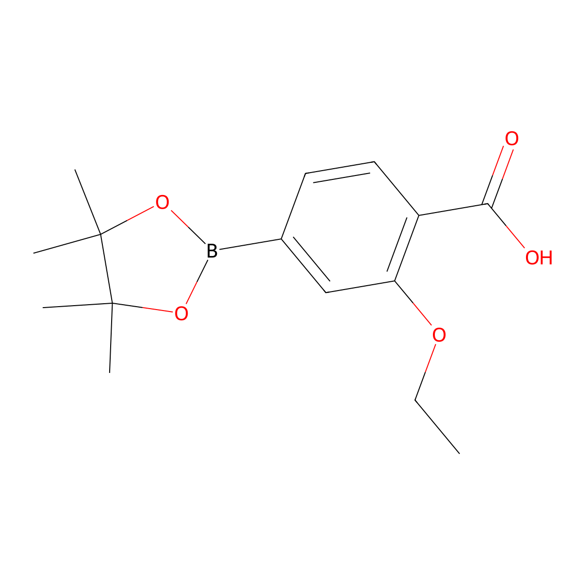 2-Ethoxy-4-(tetramethyl-1,3,2-dioxaborolan-2-yl)benzoic acid molecular structure, CAS 1801514-52-2