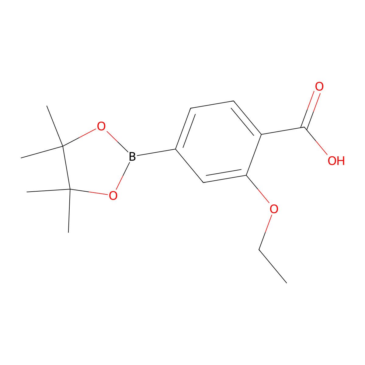 2-Ethoxy-4-(tetramethyl-1,3,2-dioxaborolan-2-yl)benzoic acid molecular structure, CAS 1801514-52-2