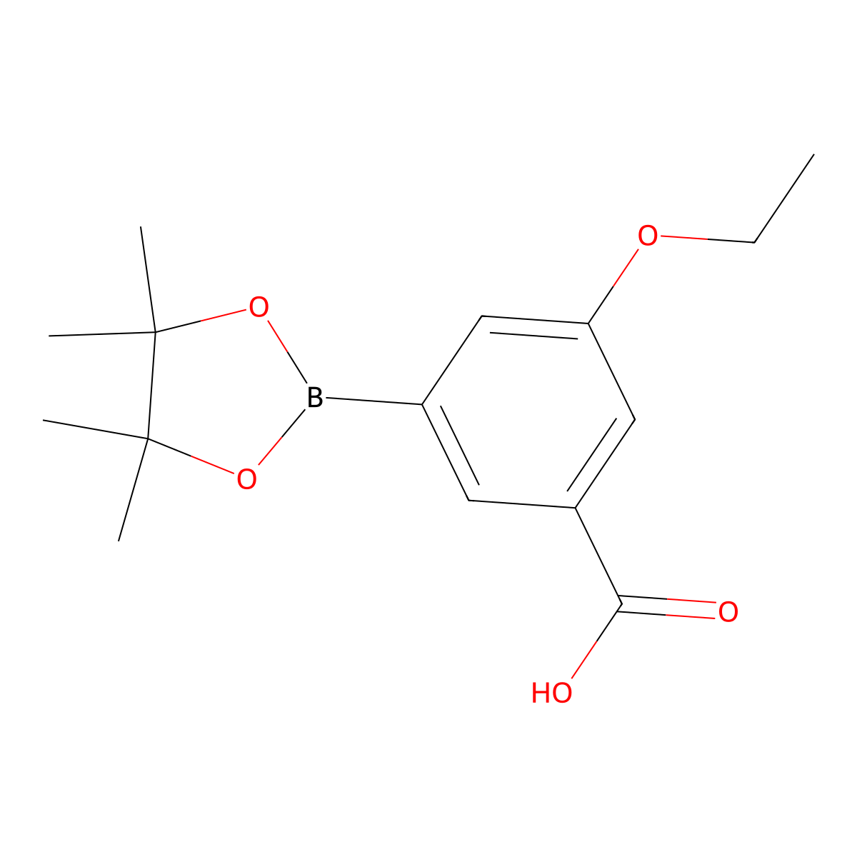 3-Ethoxy-5-(tetramethyl-1,3,2-dioxaborolan-2-yl)benzoic acid molecular structure, CAS 1801514-64-6