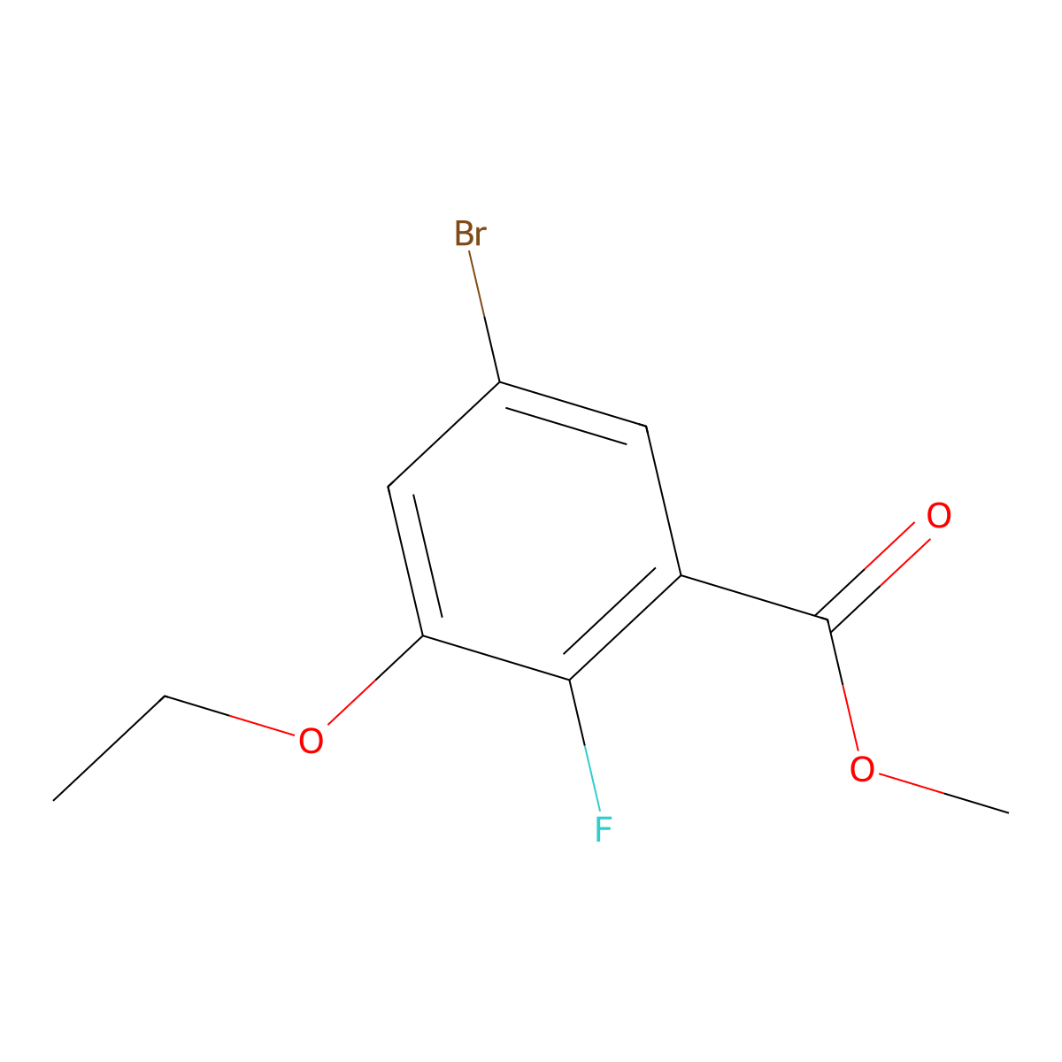 Methyl 5-bromo-3-ethoxy-2-fluorobenzoate molecular structure, CAS 1801516-12-0