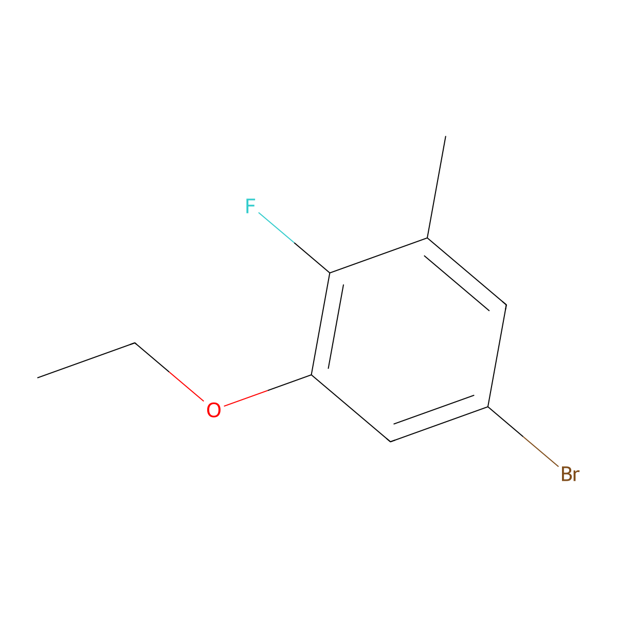 5-Bromo-1-ethoxy-2-fluoro-3-methylbenzene molecular structure, CAS 1801516-13-1