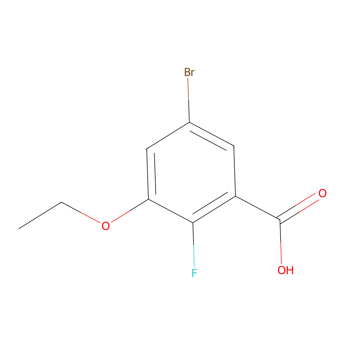 5-Bromo-3-ethoxy-2-fluorobenzoic acid molecular structure, CAS 1801516-14-2