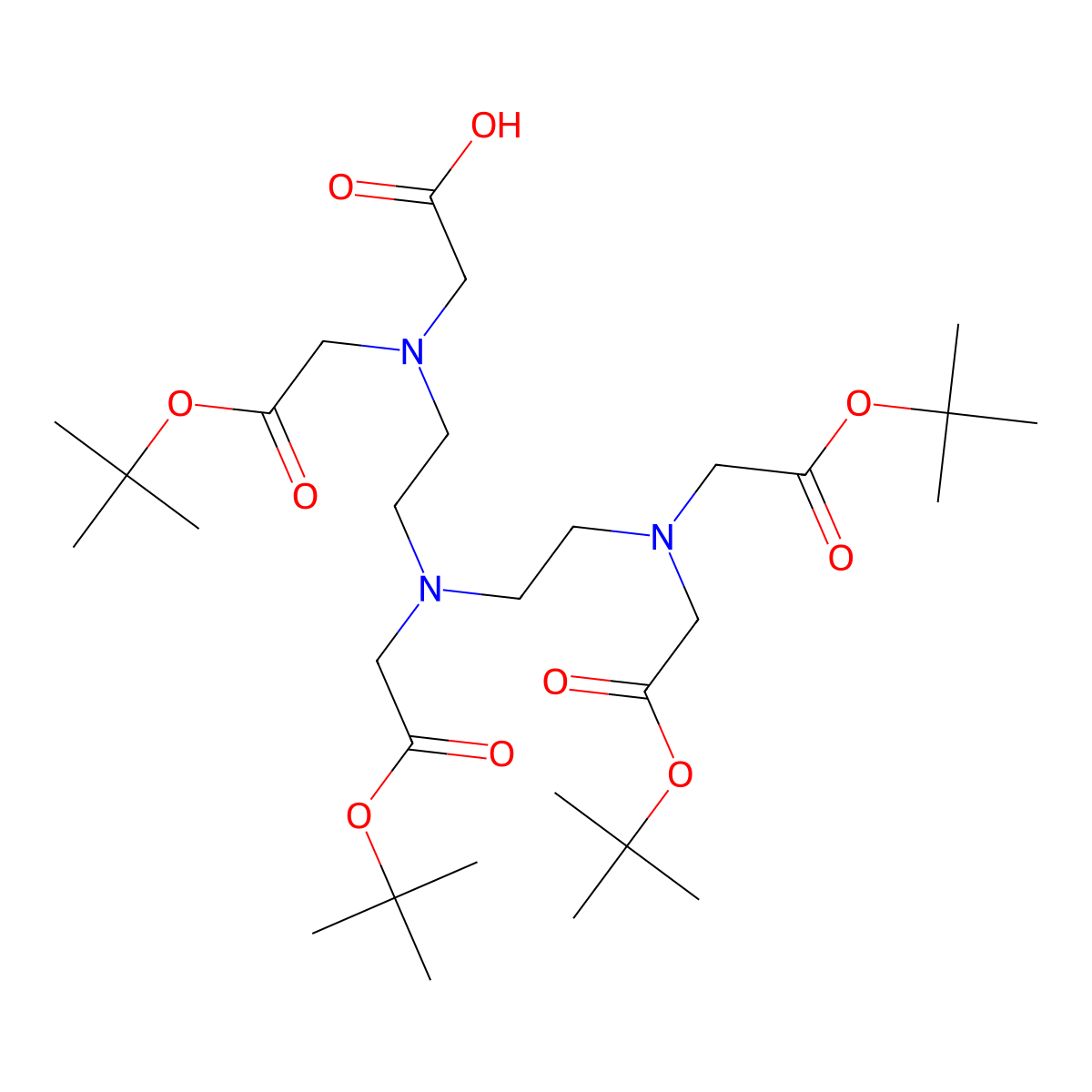 14-(1,1-Dimethylethyl) 12-(carboxymethyl)-6,9-bis(2-(1,1-dimethylethoxy)-2-oxoethyl)-2,2-dimethyl-4-oxo-3-oxa-6,9,12-triazatetradecan-14-oate molecular structure, CAS 180152-83-4