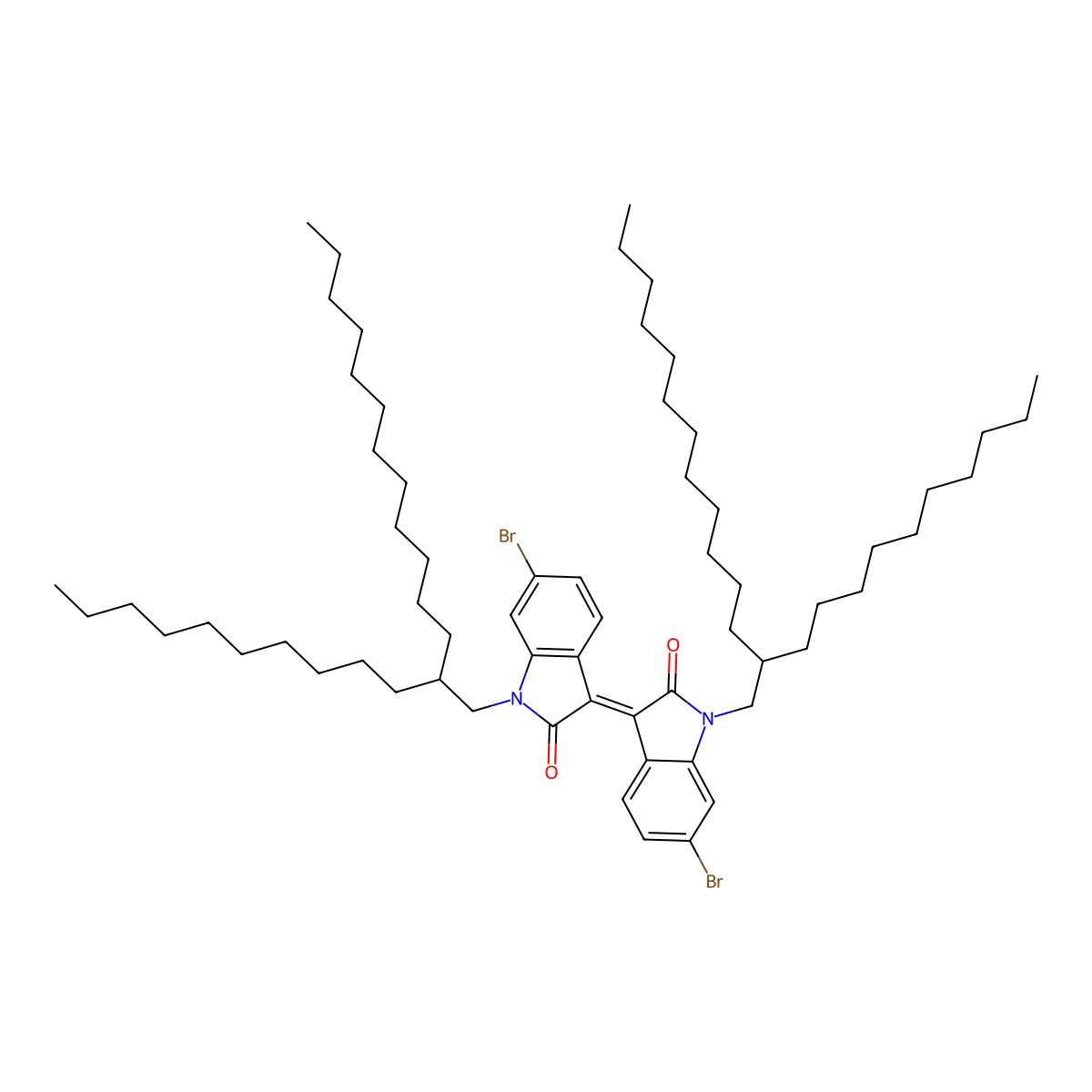 6,6'-Dibromo-1,1'-bis(2-decyltetradecyl)isoindigo molecular structure, CAS 1801592-76-6