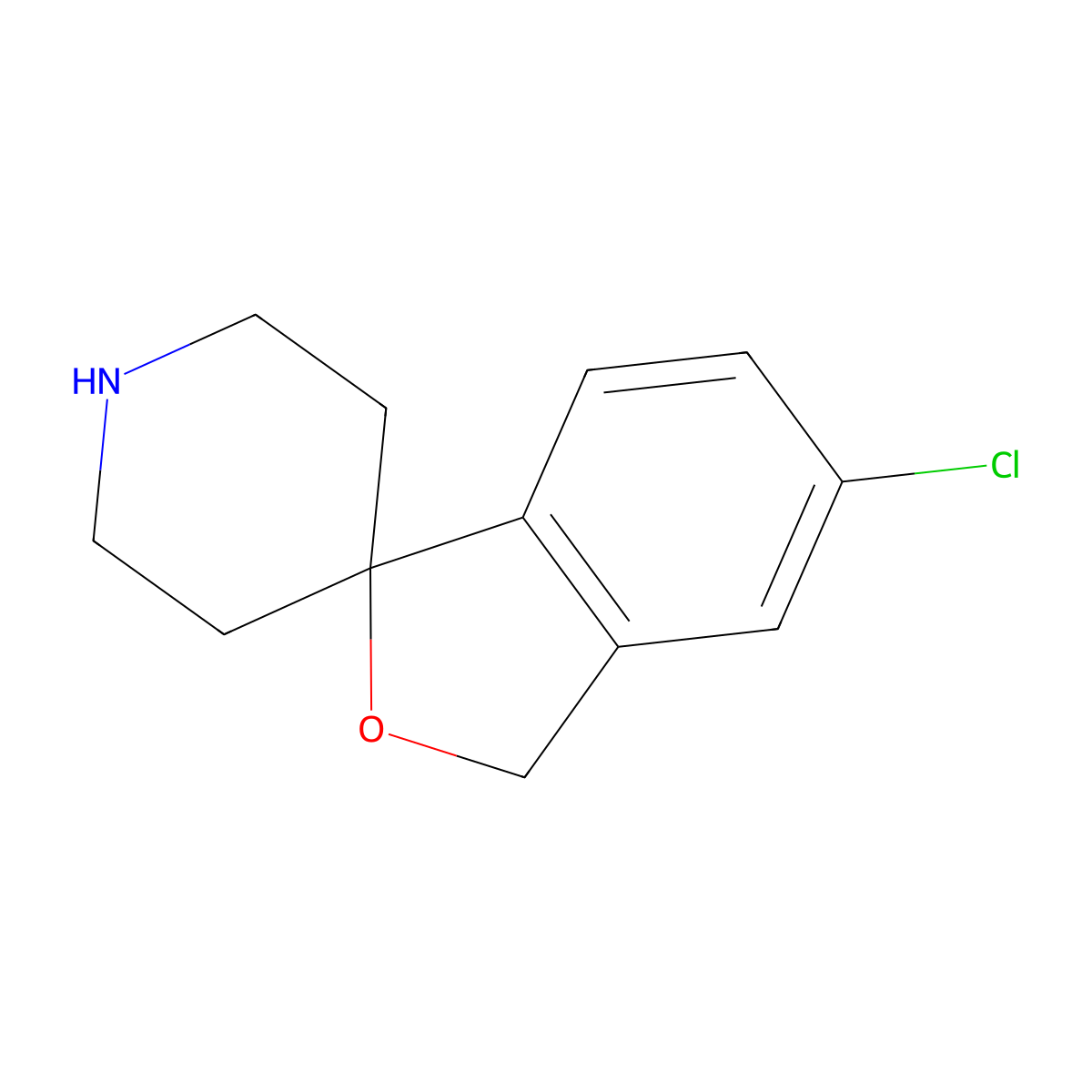 5-chloro-3H-spiro[isobenzofuran-1,4'-piperidine] molecular structure, CAS 180160-48-9