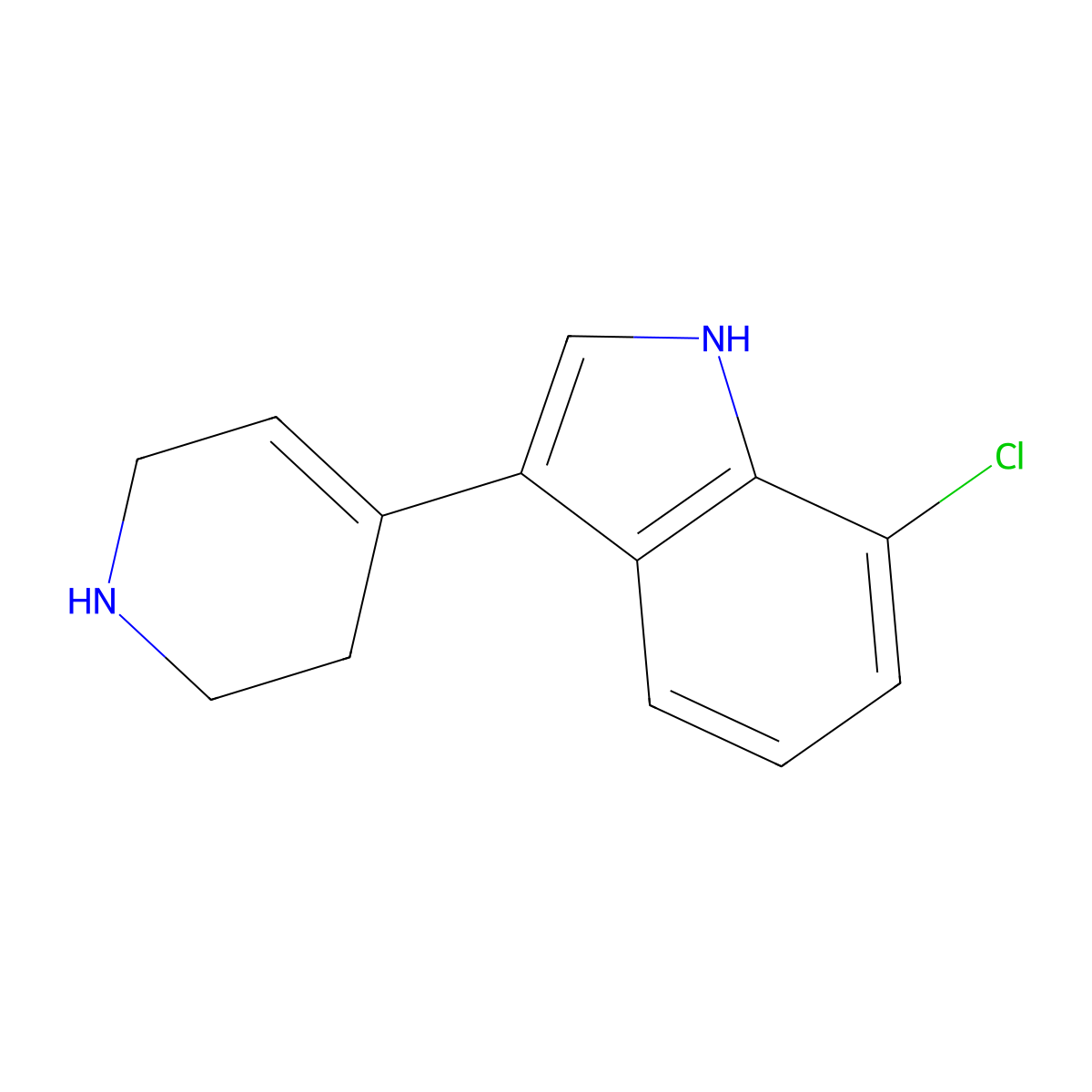 7-chloro-3-(1,2,3,6-tetrahydropyridin-4-yl)-1H-indole molecular structure, CAS 180160-69-4