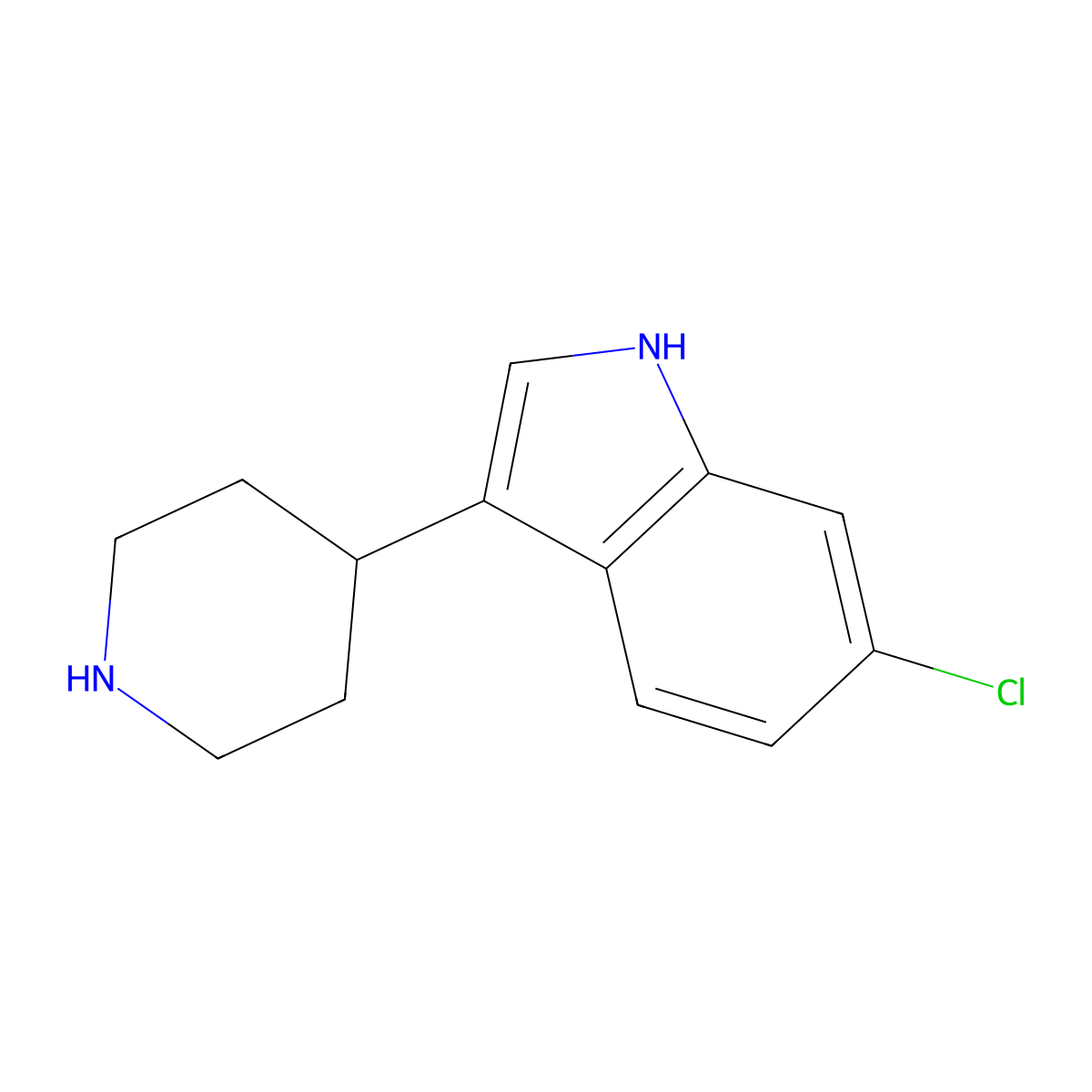 6-Chloro-3-piperidin-4-YL-1H-indole molecular structure, CAS 180160-78-5