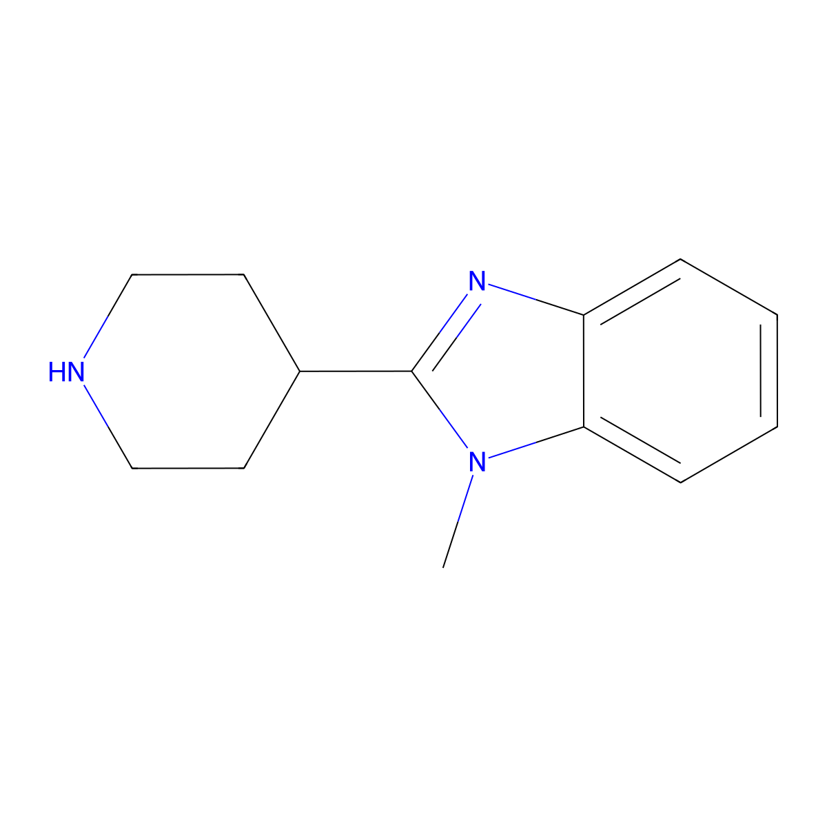 1-Methyl-2-piperidin-4-yl-1H-benzoimidazole molecular structure, CAS 180160-86-5