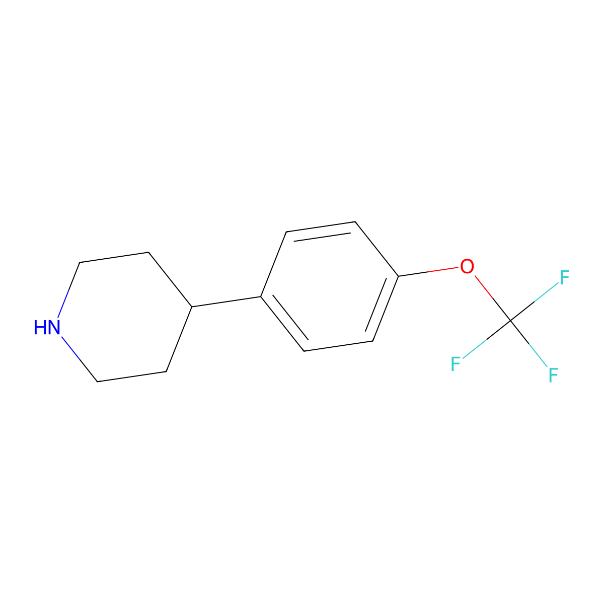 4-(4-(Trifluoromethoxy)phenyl)piperidine molecular structure, CAS 180160-91-2