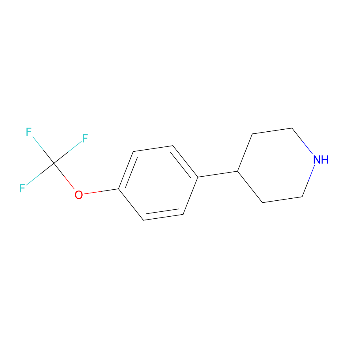 4-(4-(Trifluoromethoxy)phenyl)piperidine molecular structure, CAS 180160-91-2