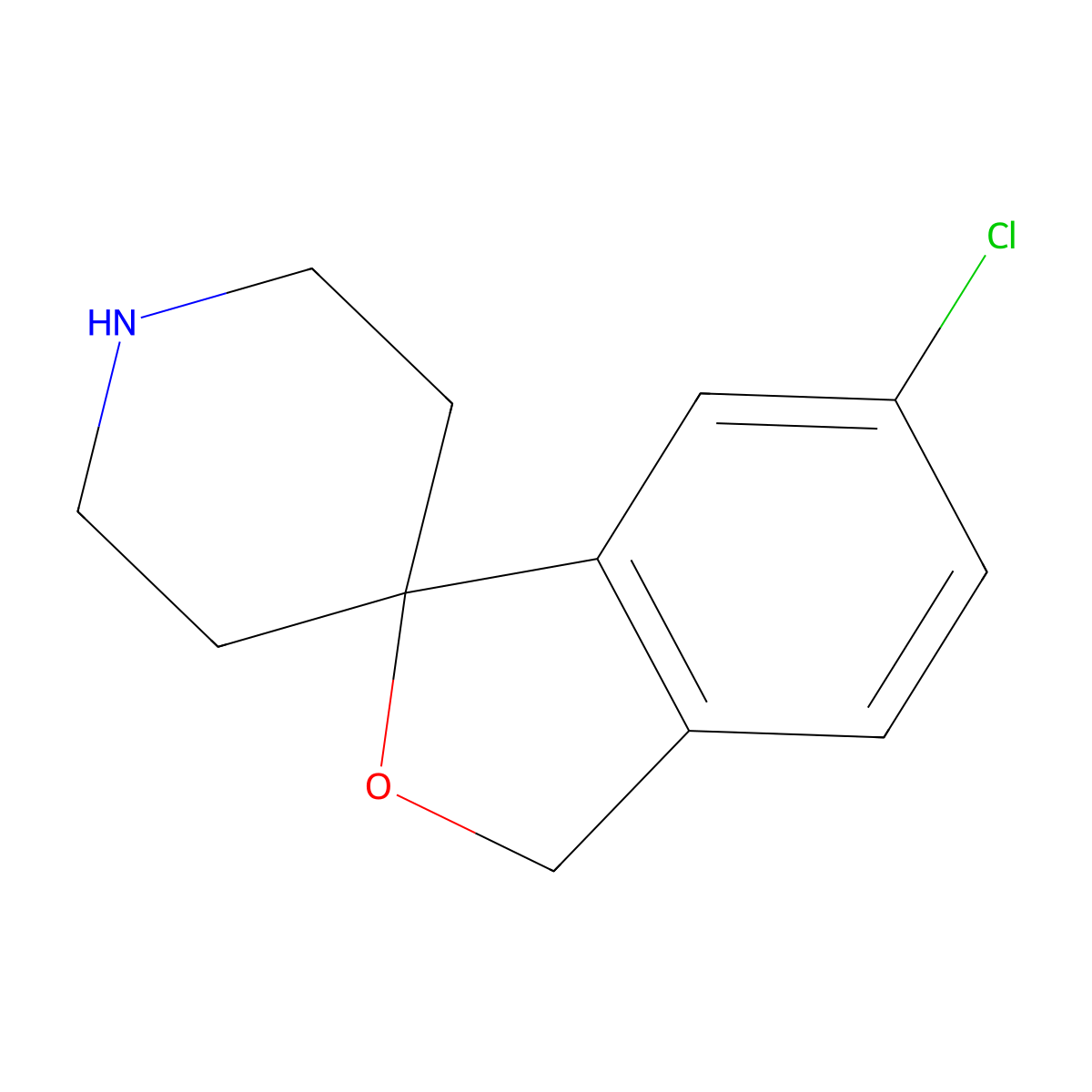 6-chloro-3H-spiro[isobenzofuran-1,4'-piperidine] molecular structure, CAS 180160-93-4