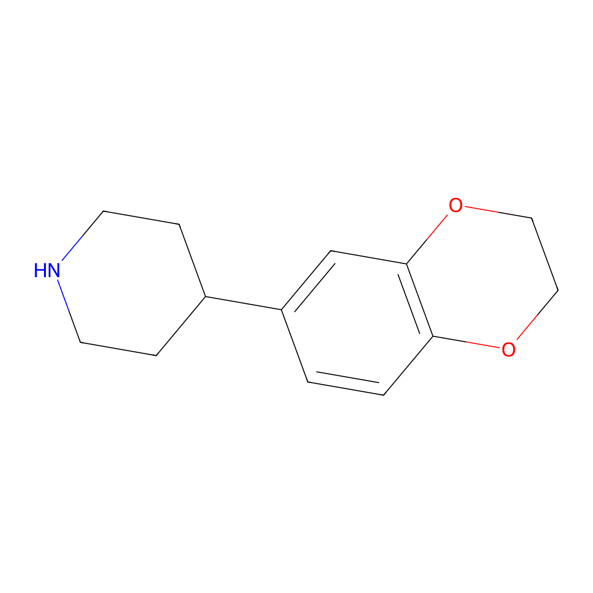 4-(2,3-Dihydrobenzo[b][1,4]dioxin-6-yl)piperidine molecular structure, CAS 180160-94-5