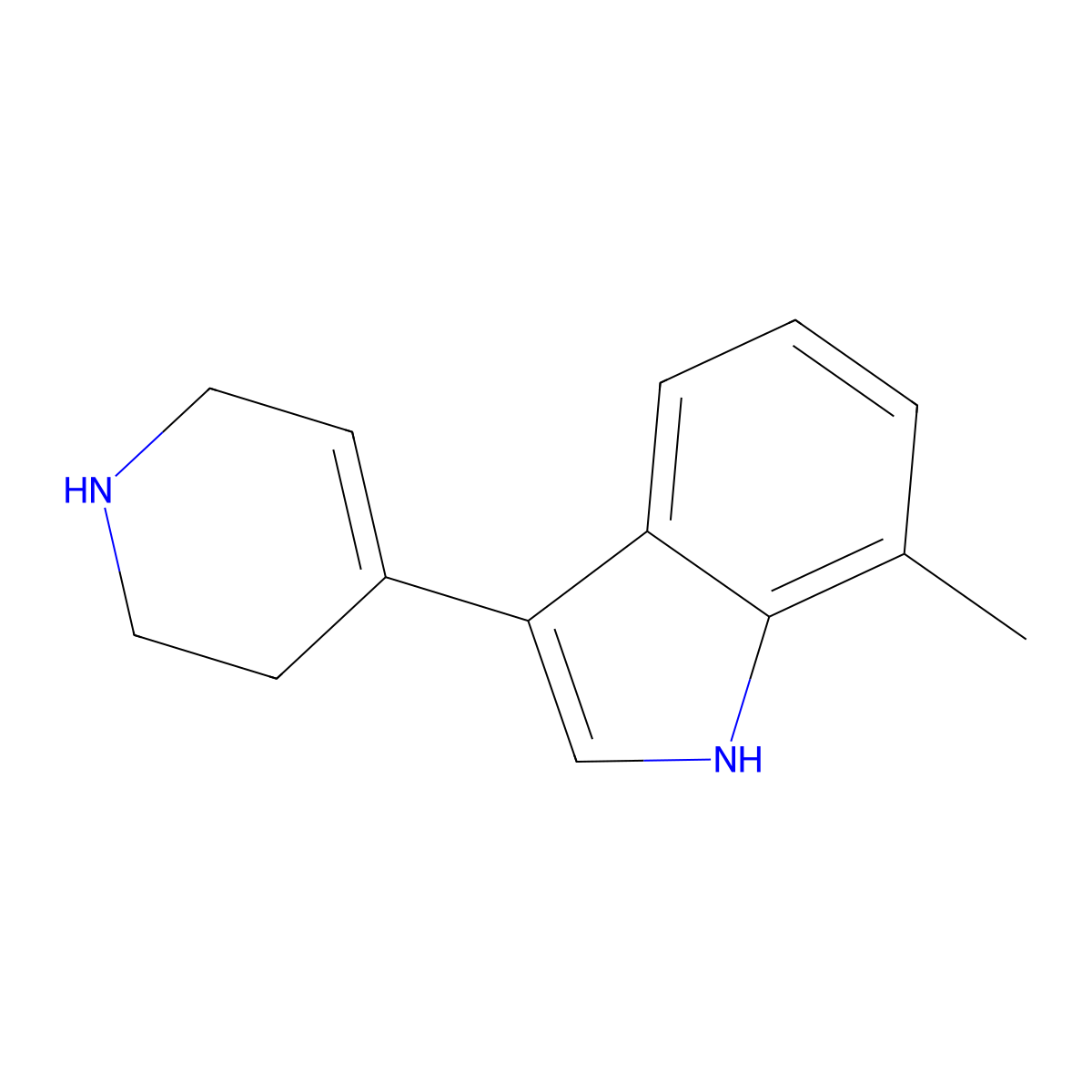 7-methyl-3-(1,2,3,6-tetrahydropyridin-4-yl)-1H-indole molecular structure, CAS 180161-02-8