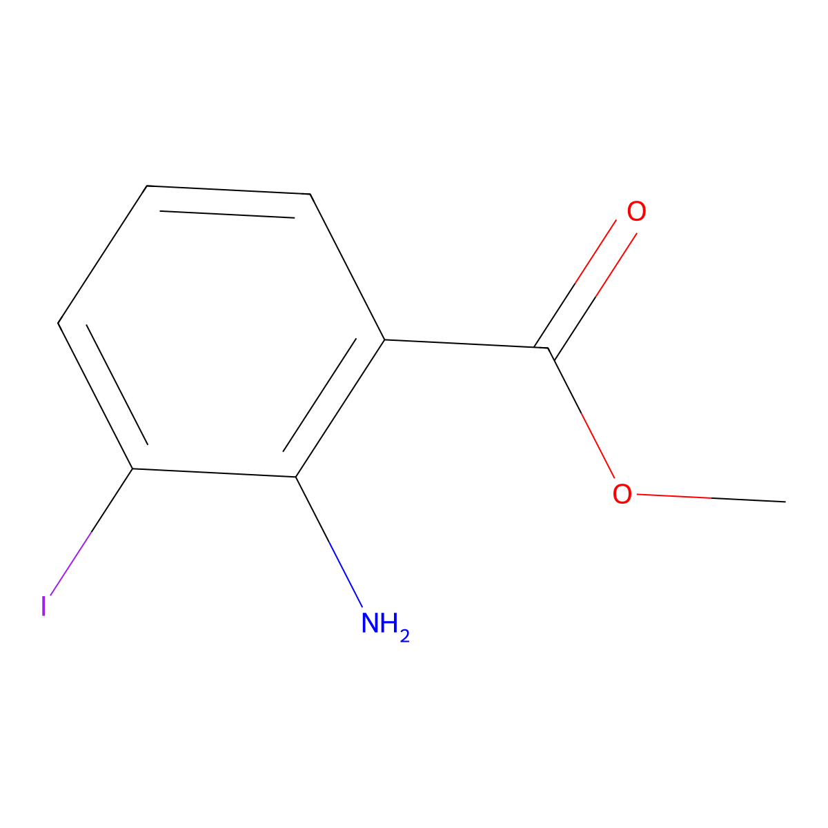 Methyl 2-amino-3-iodobenzoate molecular structure, CAS 180161-60-8