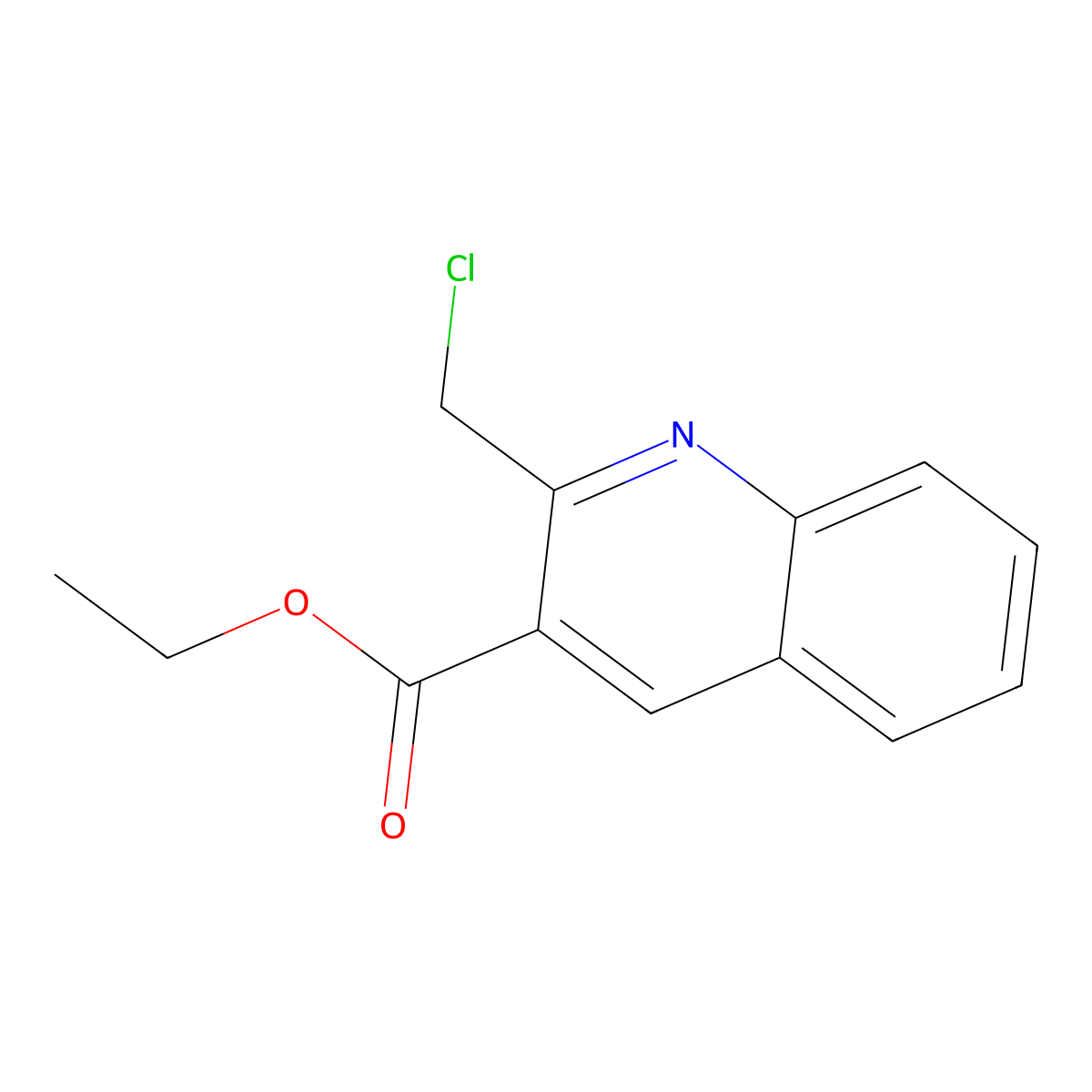 Ethyl 2-(chloromethyl)quinoline-3-carboxylate molecular structure, CAS 180161-74-4
