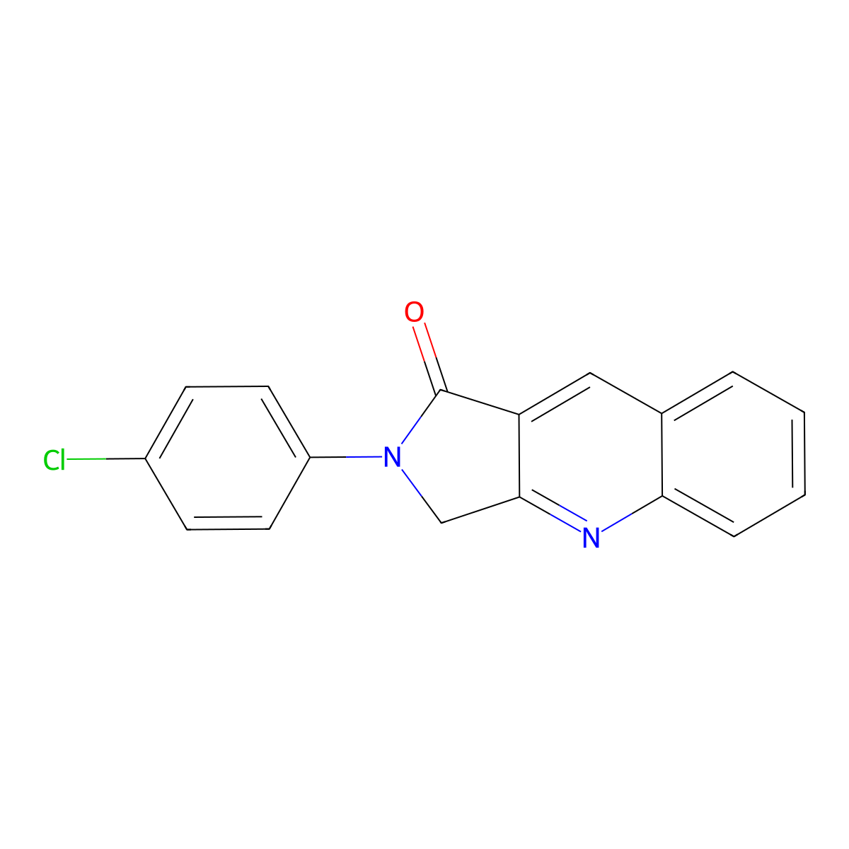 2-(4-chlorophenyl)-2,3-dihydro-1H-pyrrolo[3,4-b]quinolin-1-one molecular structure, CAS 180161-75-5