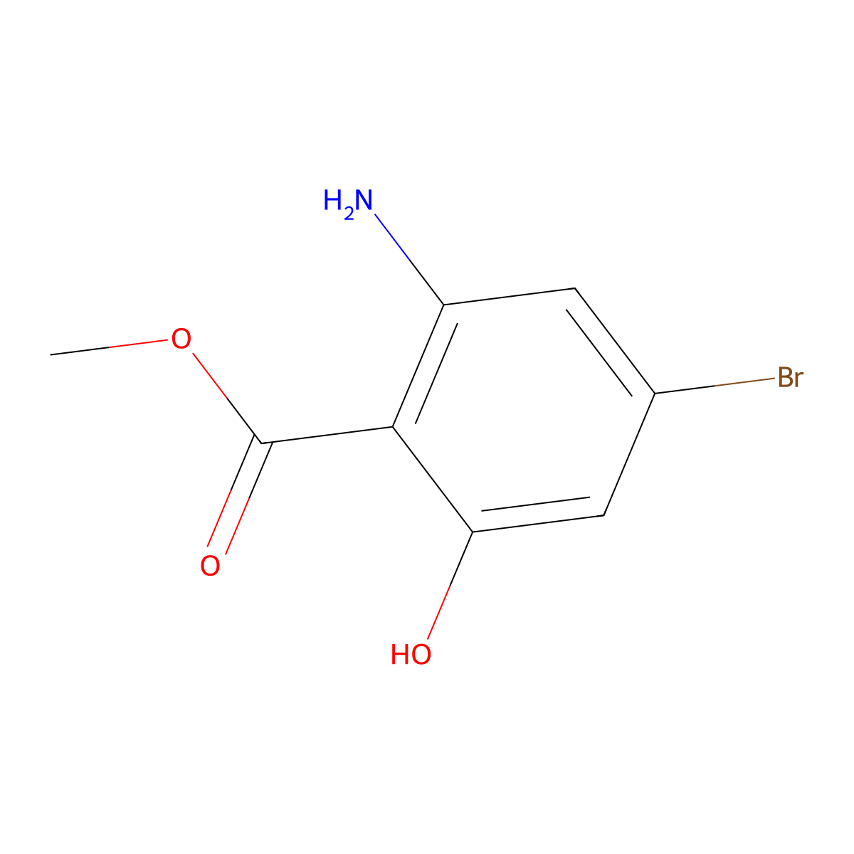 Methyl 2-amino-4-bromo-6-hydroxybenzoate molecular structure, CAS 1801610-22-9