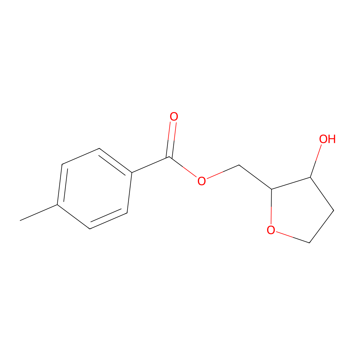 [(2R,3R)-3-hydroxytetrahydrofuran-2-yl]methyl 4-methylbenzoate molecular structure, CAS 1801627-53-1