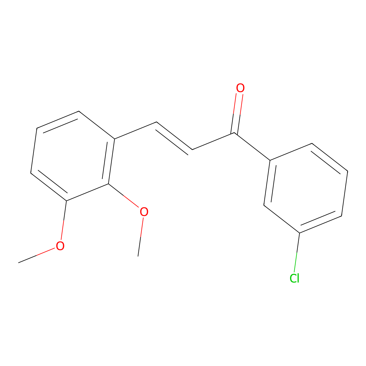 (2E)-1-(3-Chlorophenyl)-3-(2,3-dimethoxyphenyl)prop-2-en-1-one molecular structure, CAS 1801666-51-2