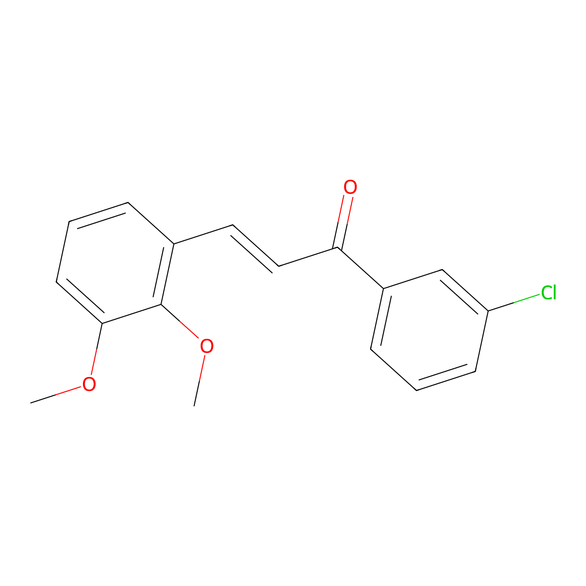 (2E)-1-(3-Chlorophenyl)-3-(2,3-dimethoxyphenyl)prop-2-en-1-one molecular structure, CAS 1801666-51-2