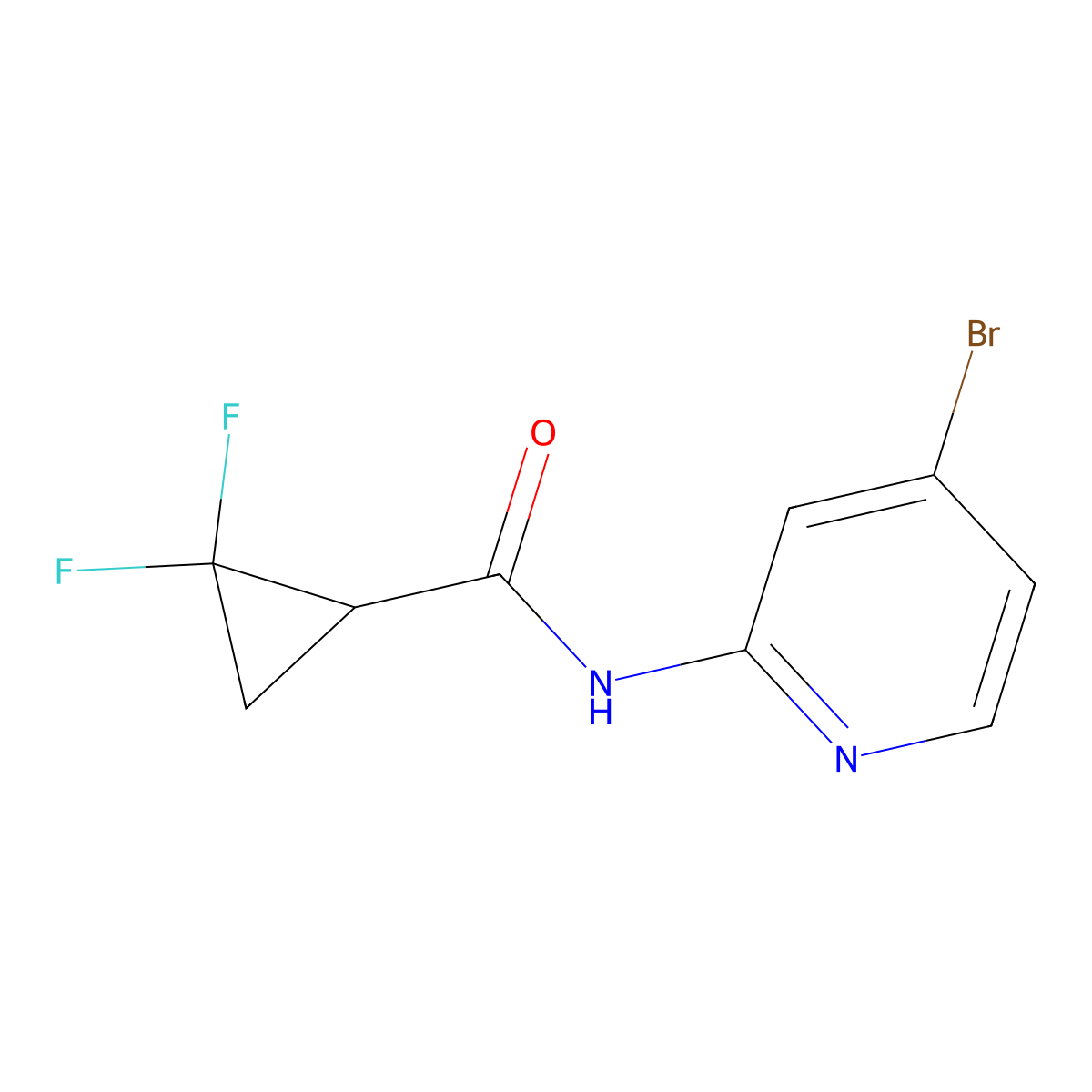 N-(4-Bromopyridin-2-yl)-2,2-difluorocyclopropane-1-carboxamide molecular structure, CAS 1801684-79-6