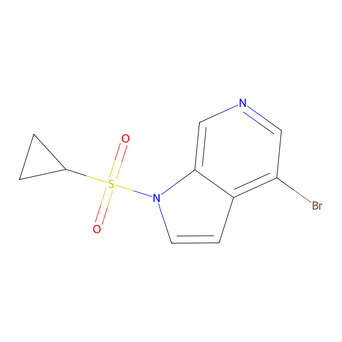 4-bromo-1-(cyclopropanesulfonyl)-1H-pyrrolo[2,3-c]pyridine molecular structure, CAS 1801685-01-7