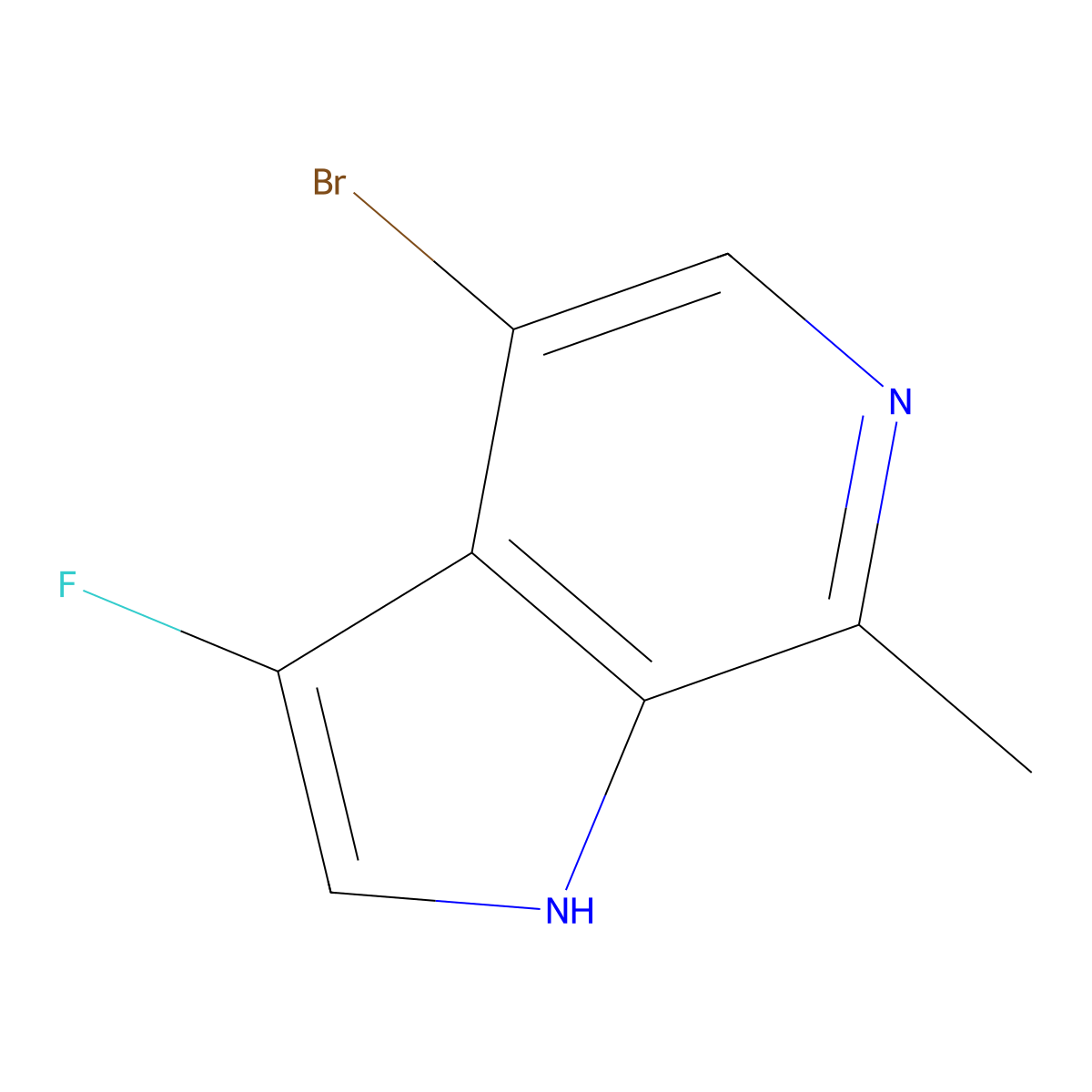 4-Bromo-3-fluoro-7-methyl-1H-pyrrolo[2,3-c]pyridine molecular structure, CAS 1801685-11-9