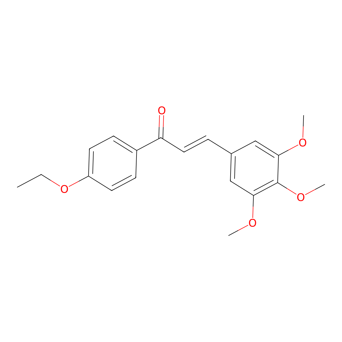 (E)-1-(4-ethoxyphenyl)-3-(3,4,5-trimethoxyphenyl)prop-2-en-1-one molecular structure, CAS 1801686-29-2