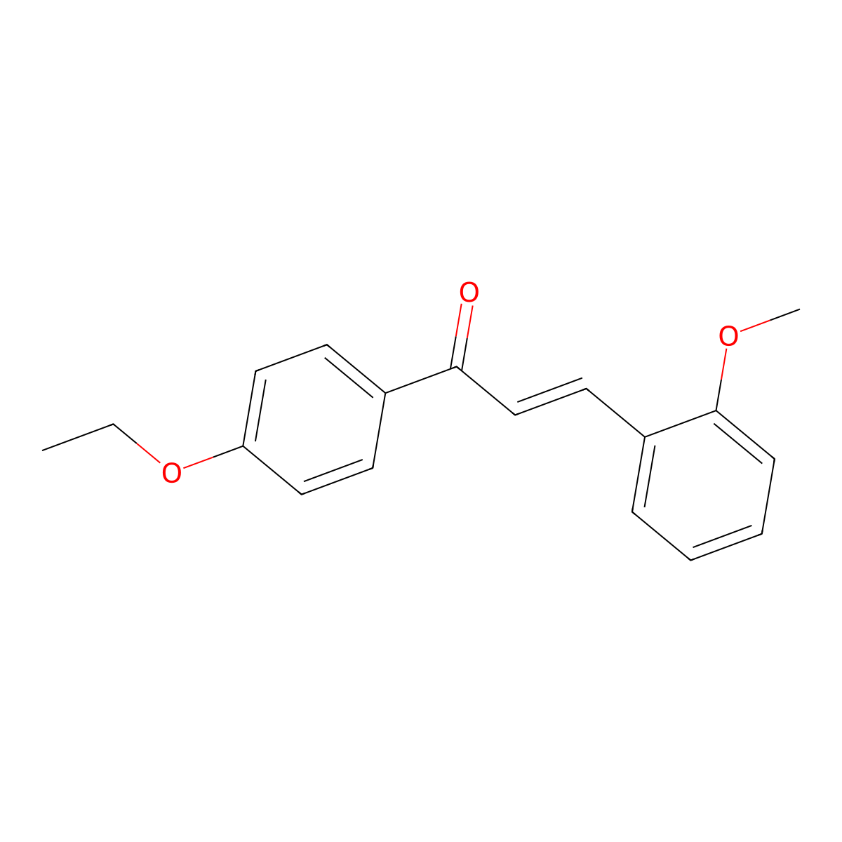 (2E)-1-(4-Ethoxyphenyl)-3-(2-methoxyphenyl)prop-2-en-1-one molecular structure, CAS 1801686-30-5