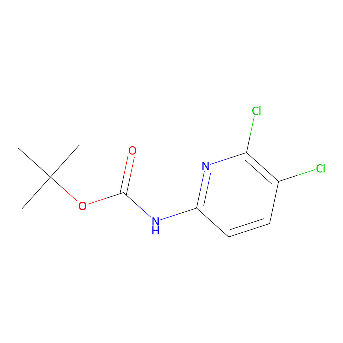 tert-Butyl (5,6-dichloropyridin-2-yl)carbamate molecular structure, CAS 1801693-96-8