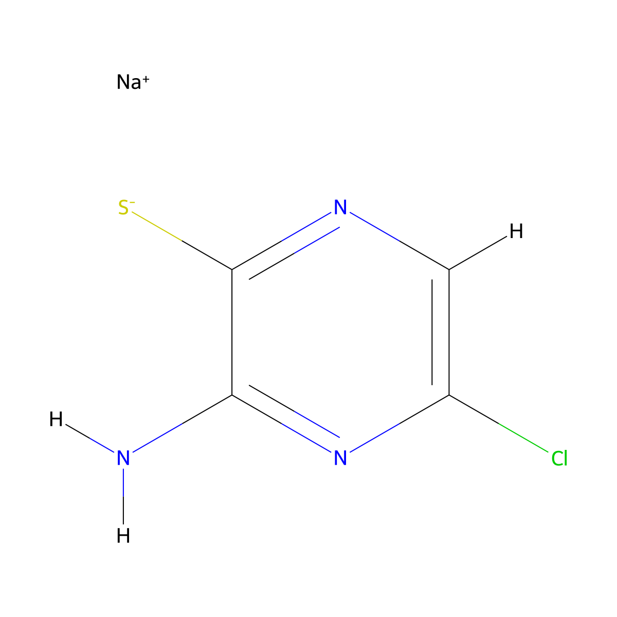 Sodium 3-amino-5-chloropyrazine-2-thiolate molecular structure, CAS 1801694-21-2