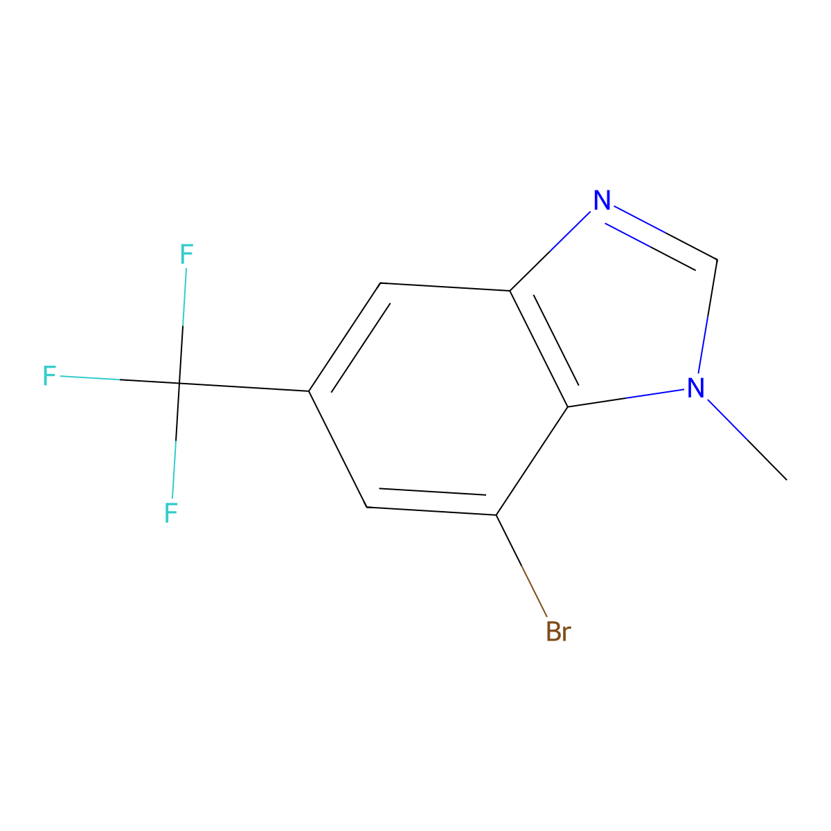 7-Bromo-1-methyl-5-(trifluoromethyl)benzimidazole molecular structure, CAS 1801697-86-8