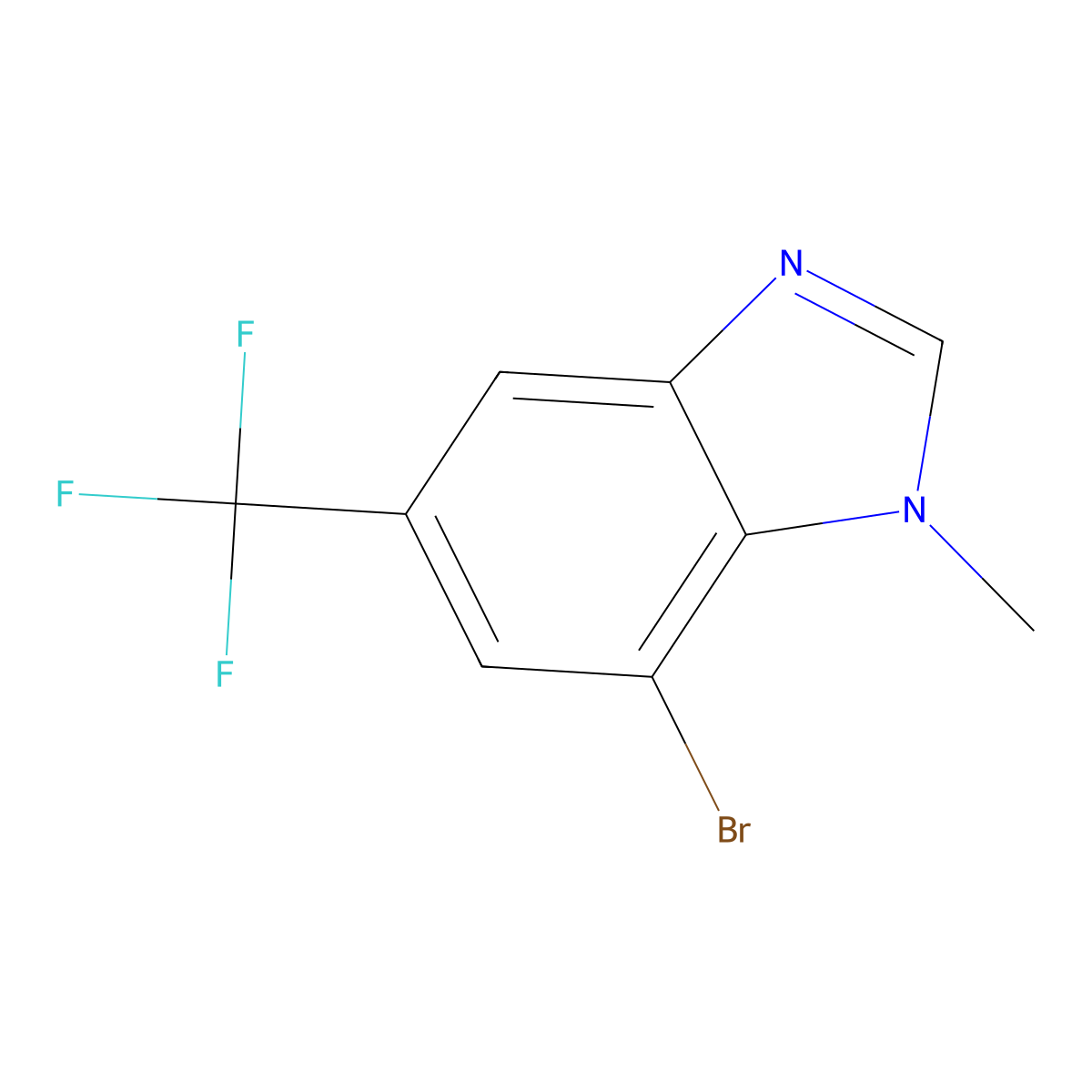 7-Bromo-1-methyl-5-(trifluoromethyl)benzimidazole molecular structure, CAS 1801697-86-8