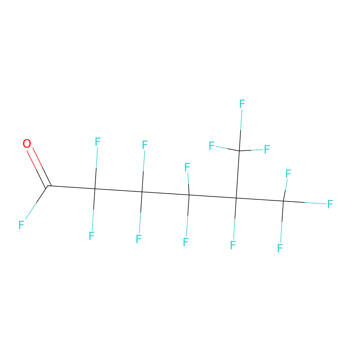Decafluoro-5-(trifluoromethyl)hexanoyl fluoride molecular structure, CAS 18017-31-7