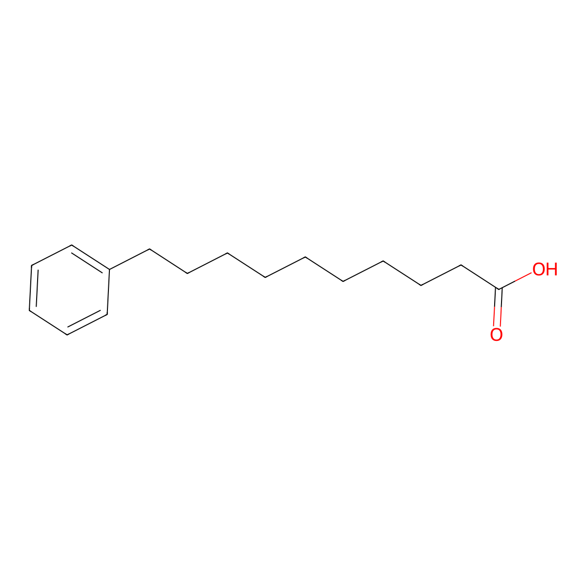 10-Phenyldecanoic acid molecular structure, CAS 18017-73-7
