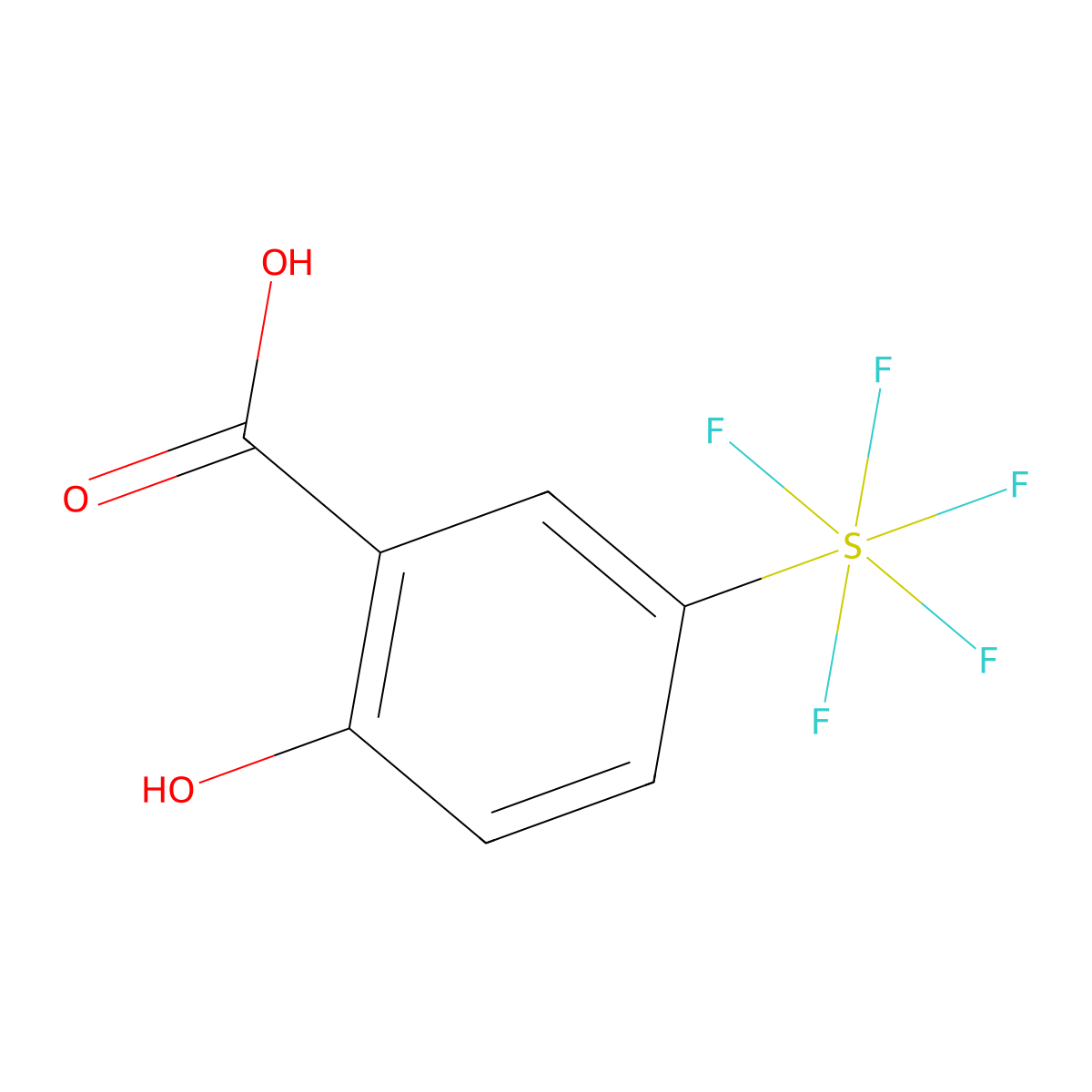2-Hydroxy-5-(pentafluorothio)benzoic acid molecular structure, CAS 1801700-81-1