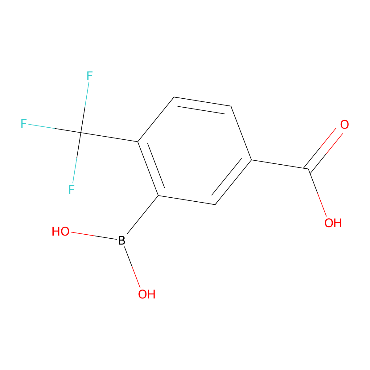 3-Borono-4-(trifluoromethyl)benzoic acid molecular structure, CAS 1801711-86-3