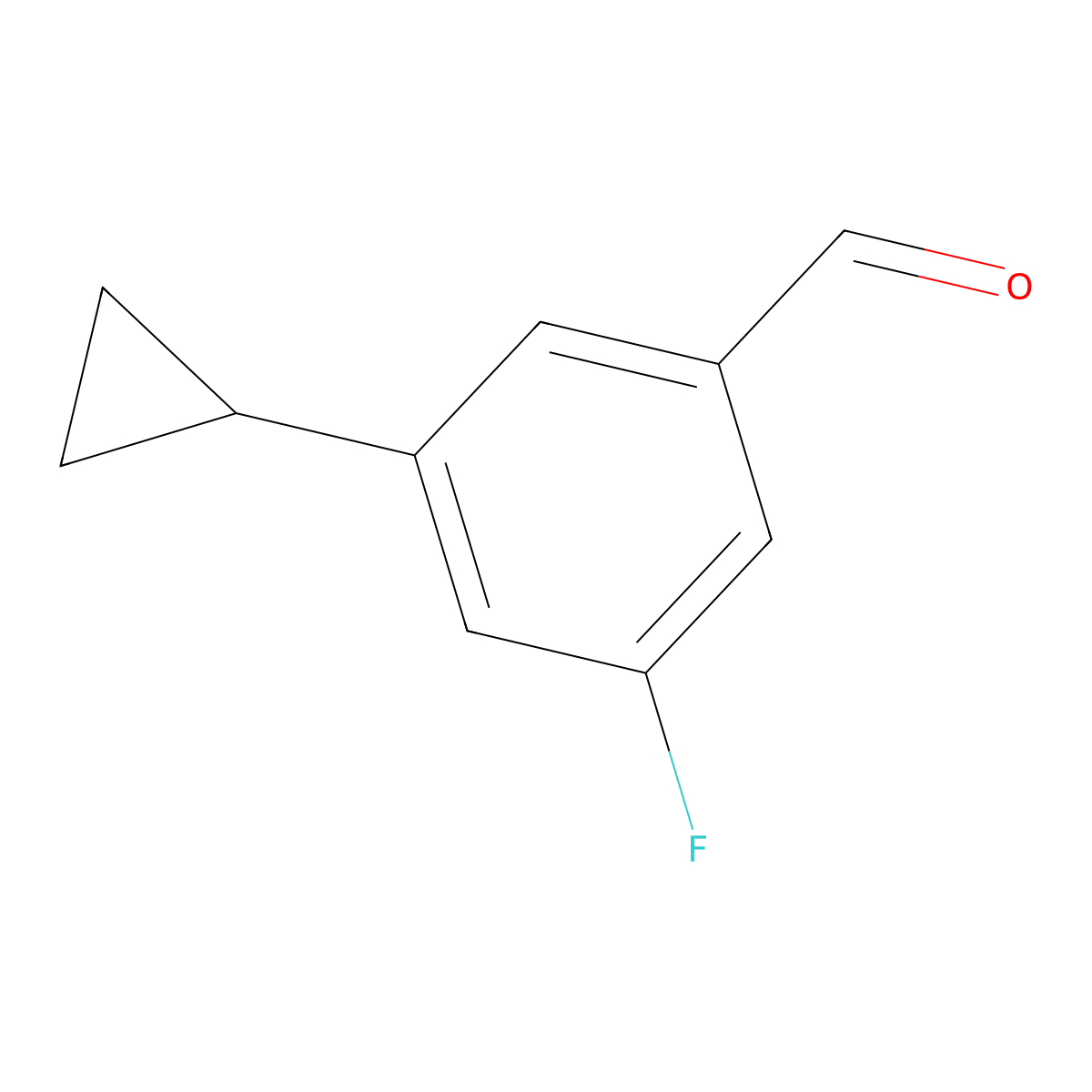 3-Cyclopropyl-5-fluorobenzaldehyde molecular structure, CAS 1801739-64-9